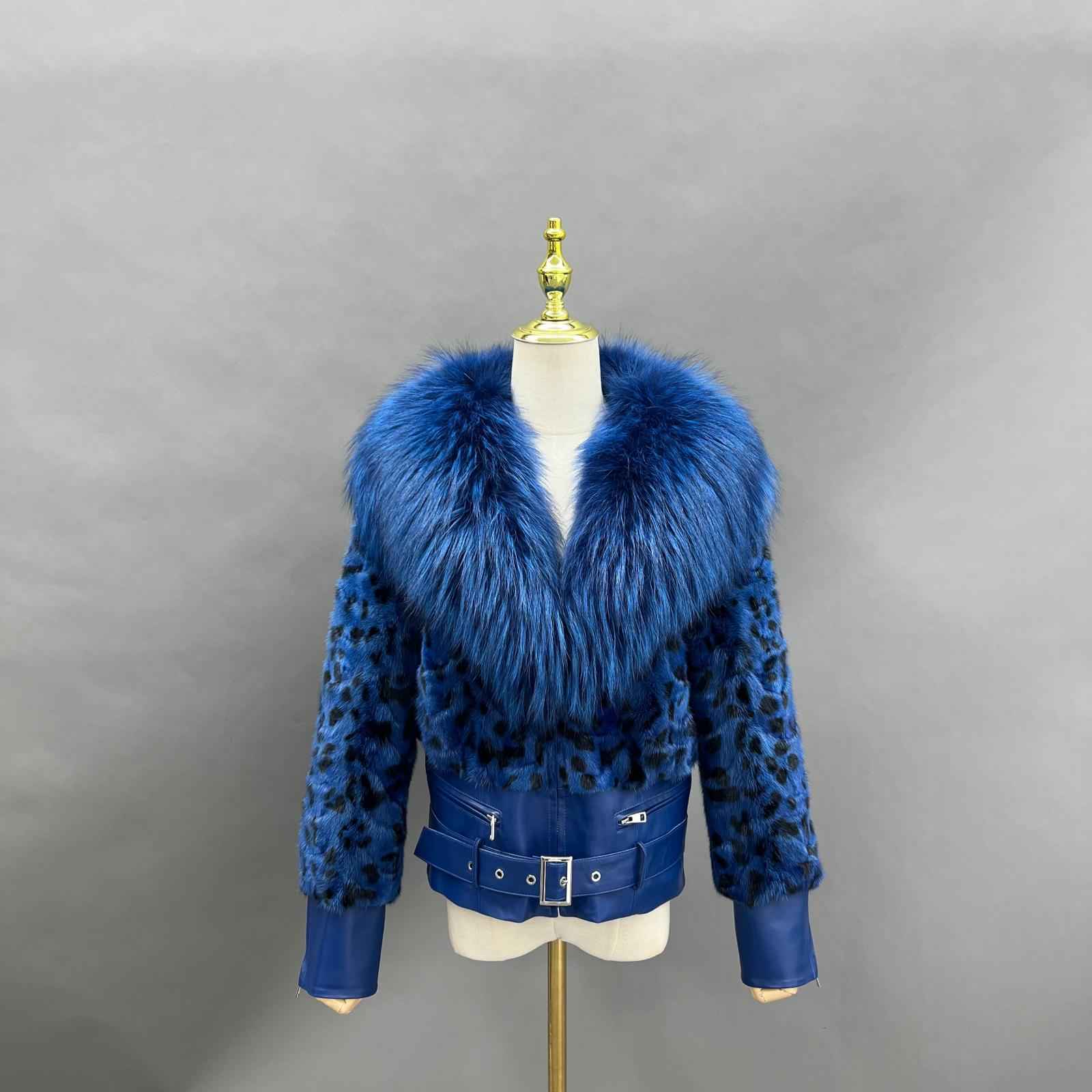 Shawl Lapel Short Mink-Blended Fur Women's Fashion Fur Jacket - Janefur