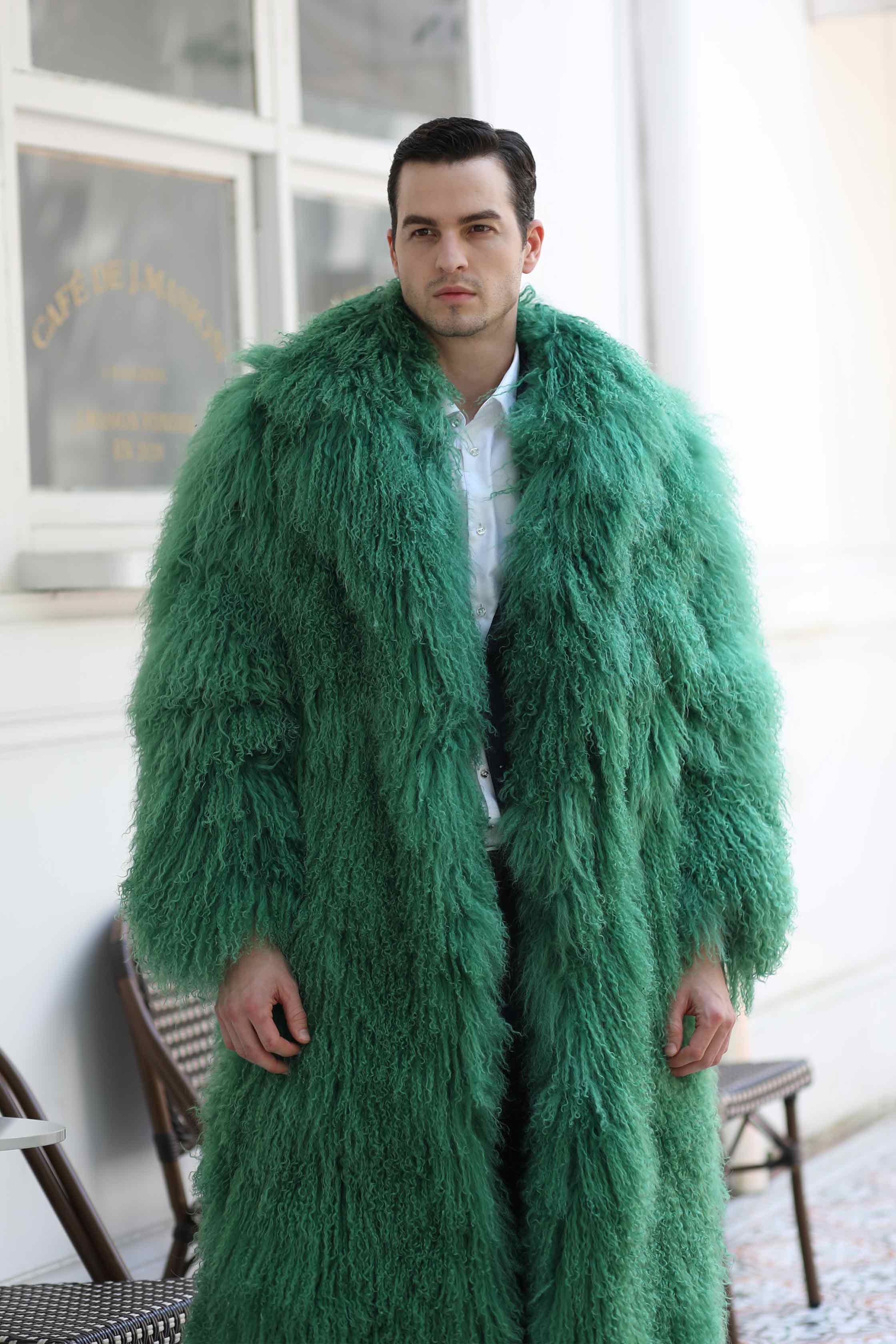Men's Long Beach Wool Winter Coat - Janefur