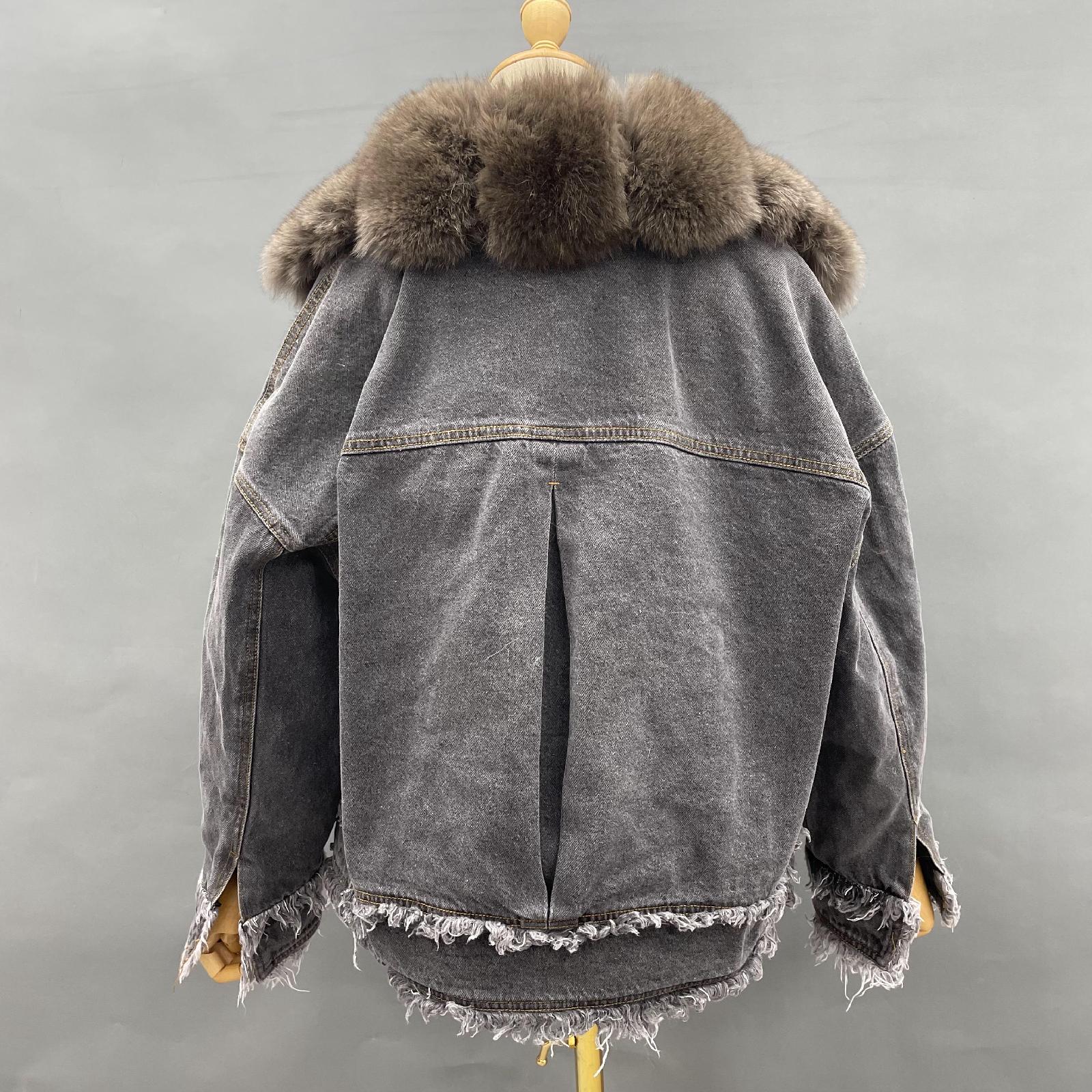 Women's Down Jacket With Real Large Fox Fur Collar Luxurious Coat For Winter Fluffy Jacket - Janefur