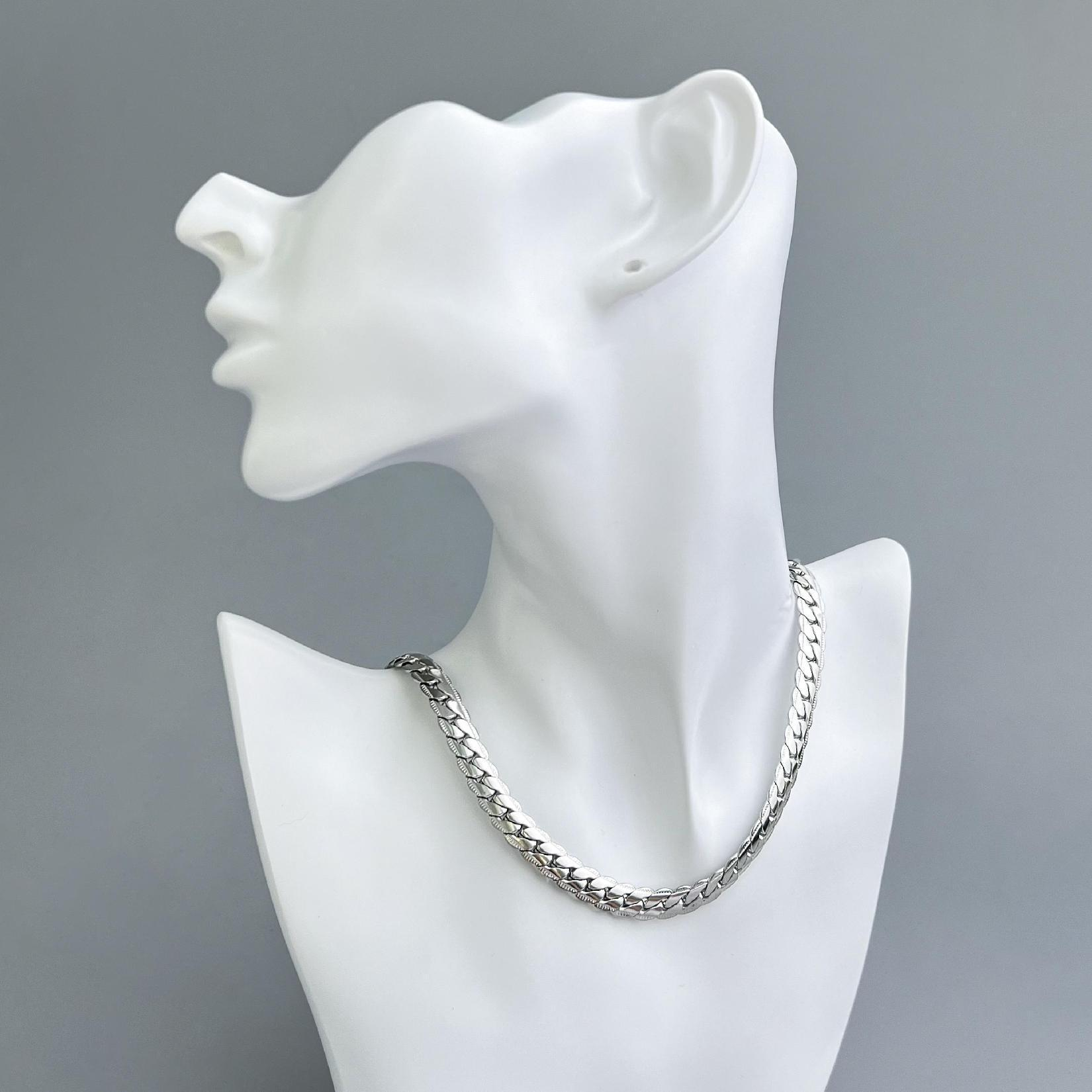 Hip-Hop Vintage Alloy Cuban Chain Bracelet and Necklace Unisex Retro Cool Jewelry - Janefur