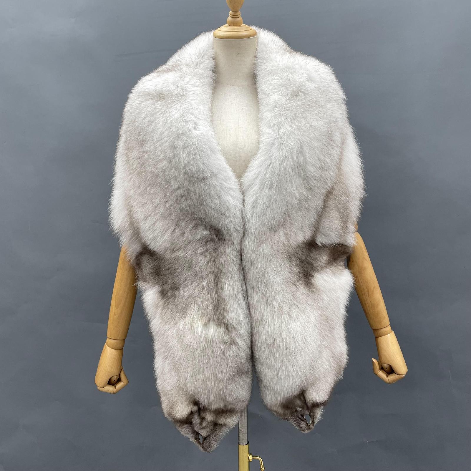 Real Fox Fur Shawl Fox fur trim Winter Women Real Fur Fashion Poncho Fox Fur Trimmed Cape Winter Cape Female - Janefur
