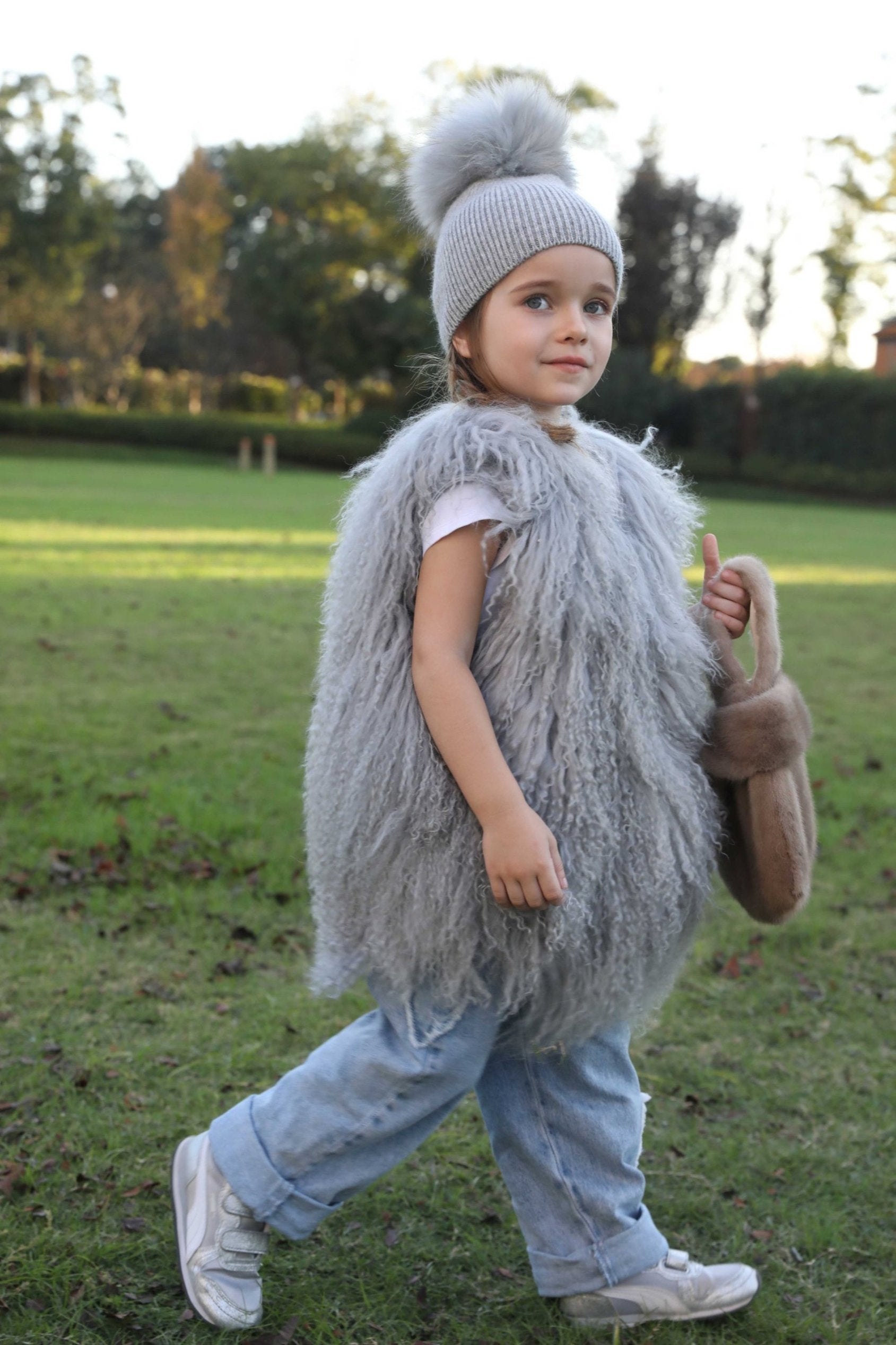 Kids Autumn and Winter Fluffy Cute Mink Vest Bag Tote - Janefur