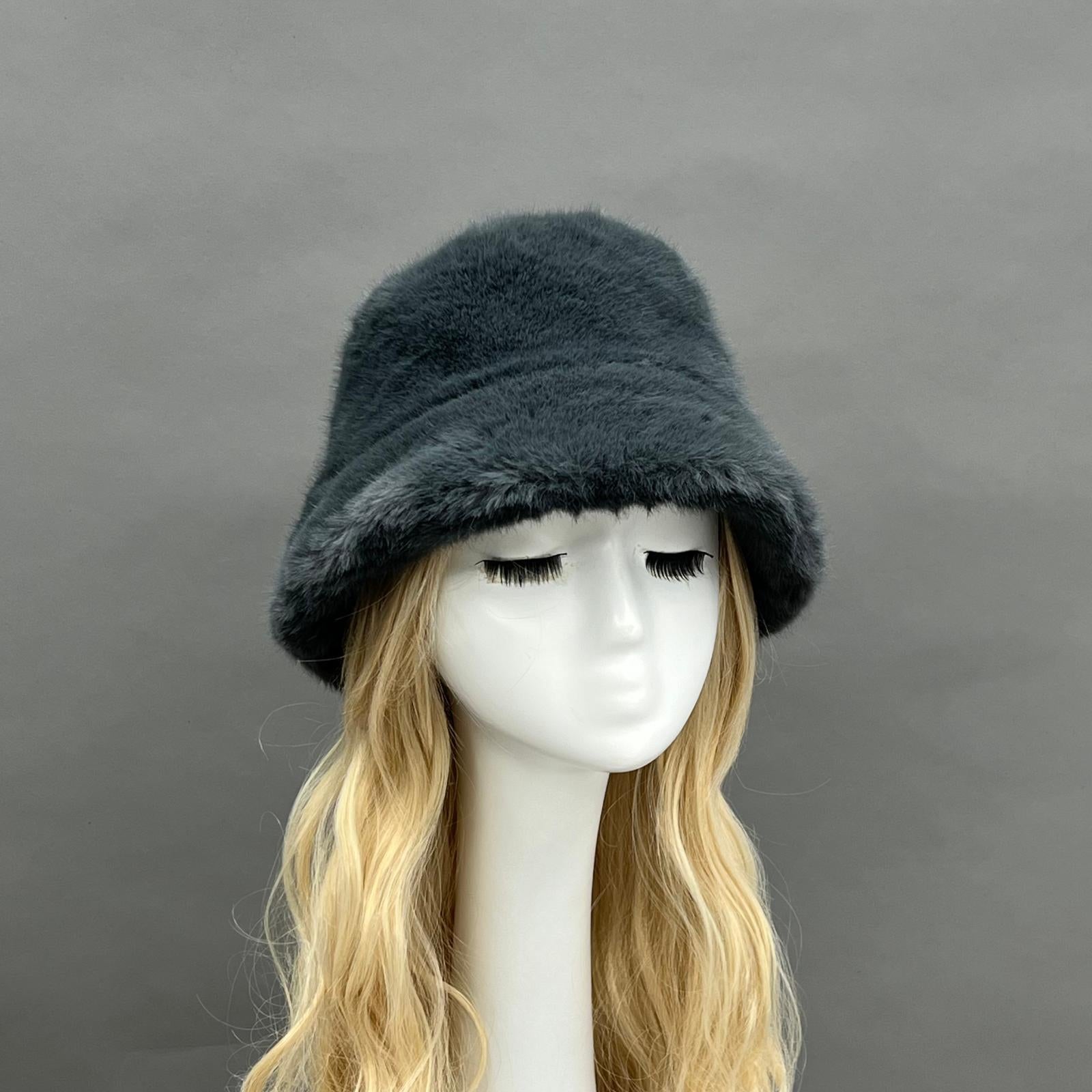 Women's Eco-Friendly Fur Bucket Hat for Casual and Warm - Janefur