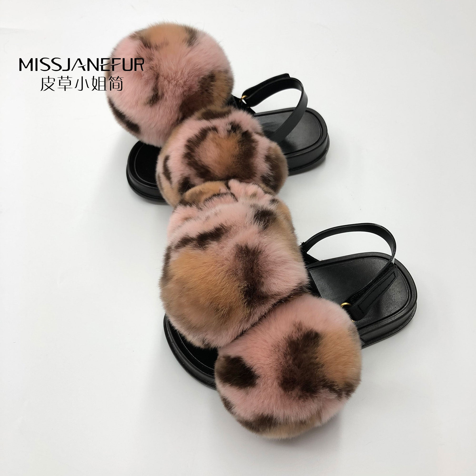 Missjanefur Kids Summer Rabbit Fur Shoes - Janefur
