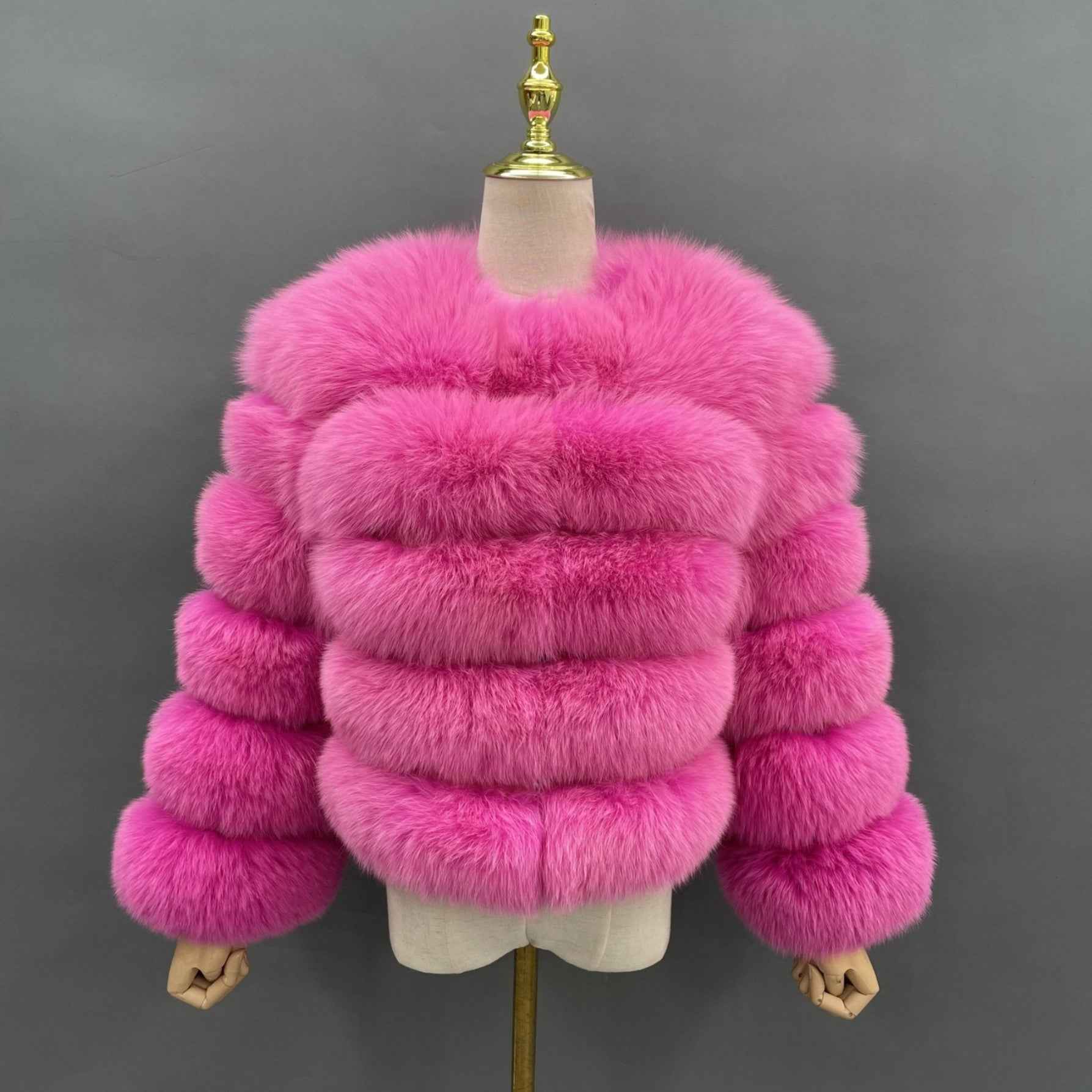 Women's Winter Five Sections Basic Fox Fur Coat - Janefur