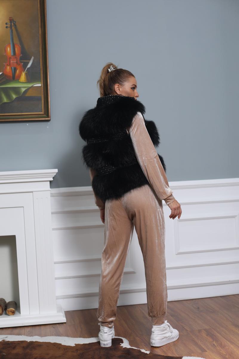 Zipped Chanel Style Raccoon Fur Vest - Janefur
