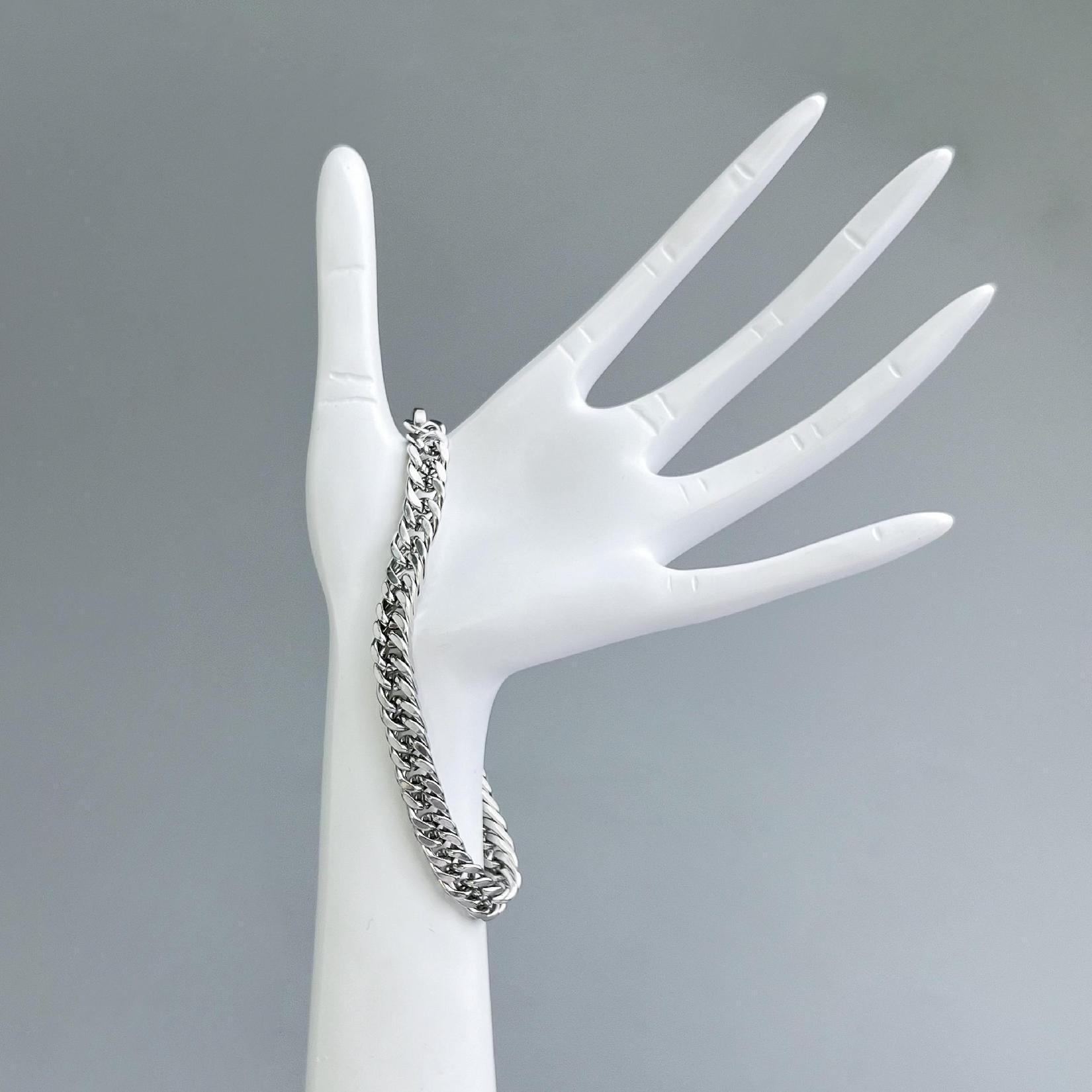 Alloy Titanium Steel Embossed Bracelet Cuban Necklace Trendy Dragon Bone Style Fine Chain Jewelry - Janefur