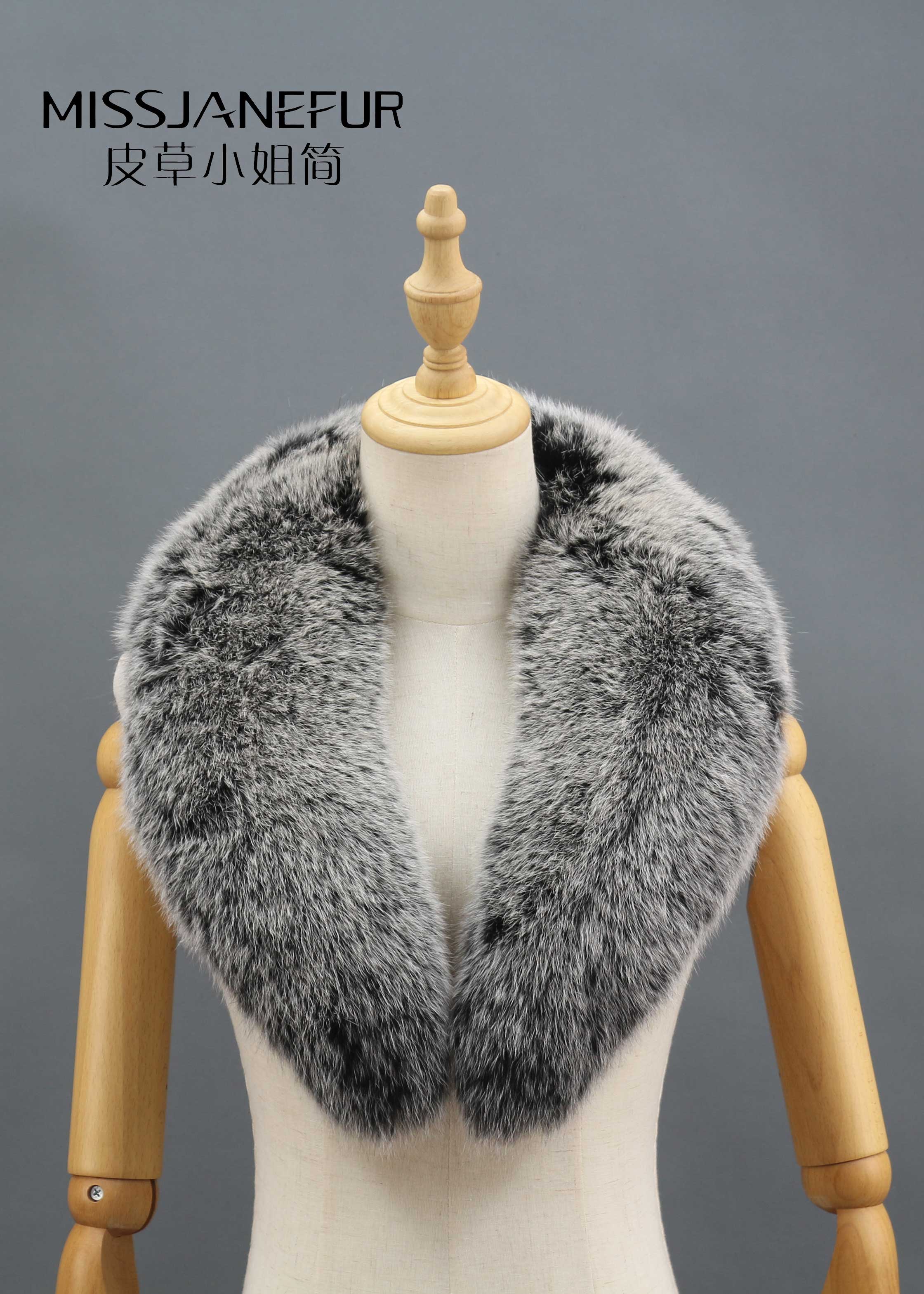 Missjanefur Winter Blue Fox Fur Collar - Janefur