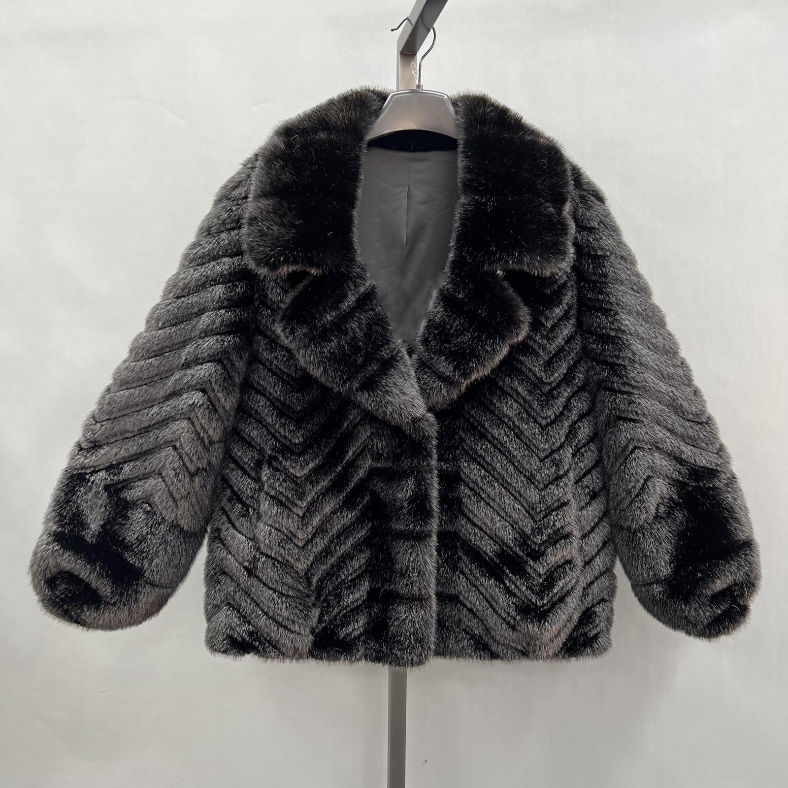 Chinese Style Women's Suit Collar Faux Mink Jacket Novelty Trend - Janefur