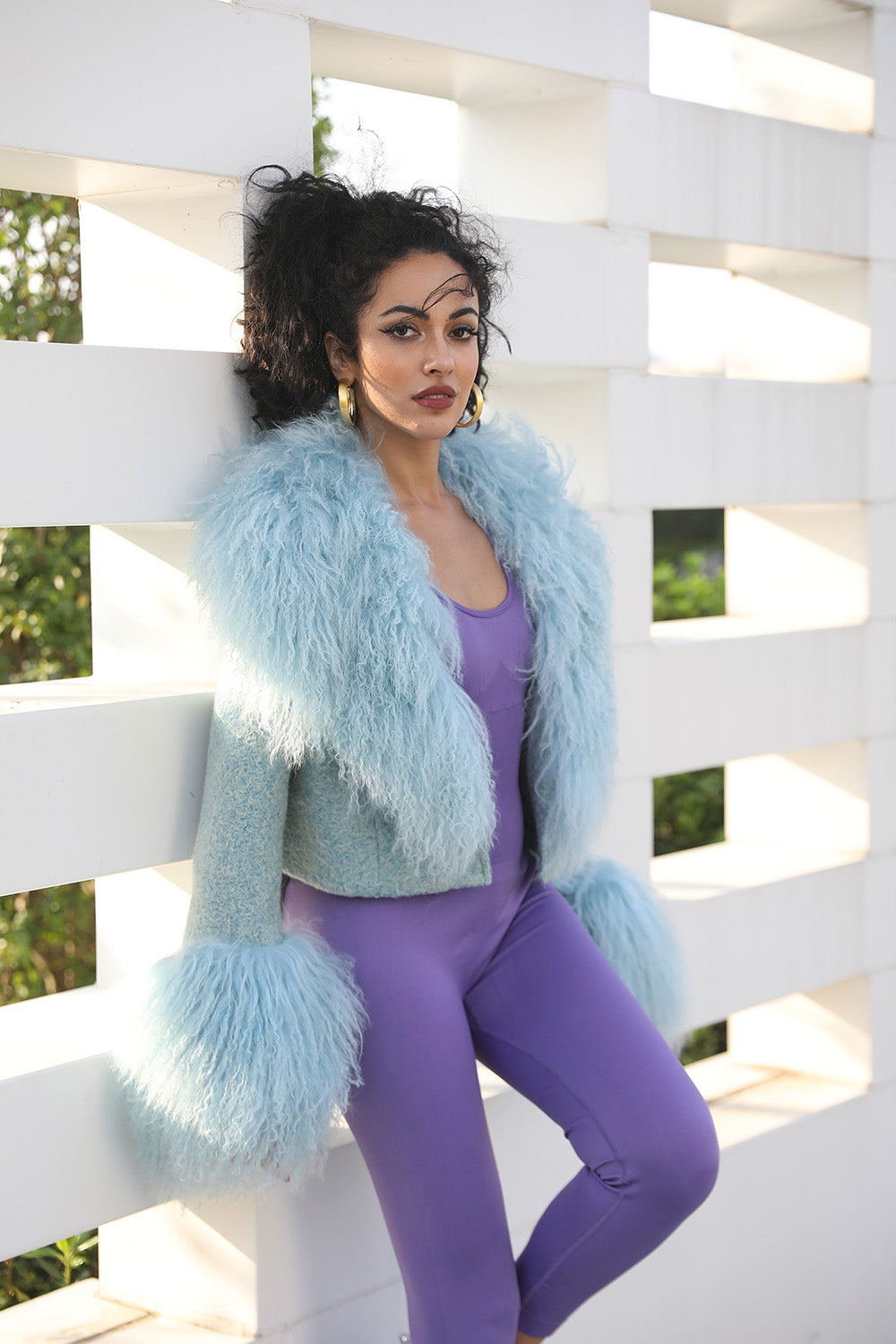 Womens Charming Ultra-short Mongolian Lamb Fur Coat Fashion Outerwear Fur Jacket - Janefur