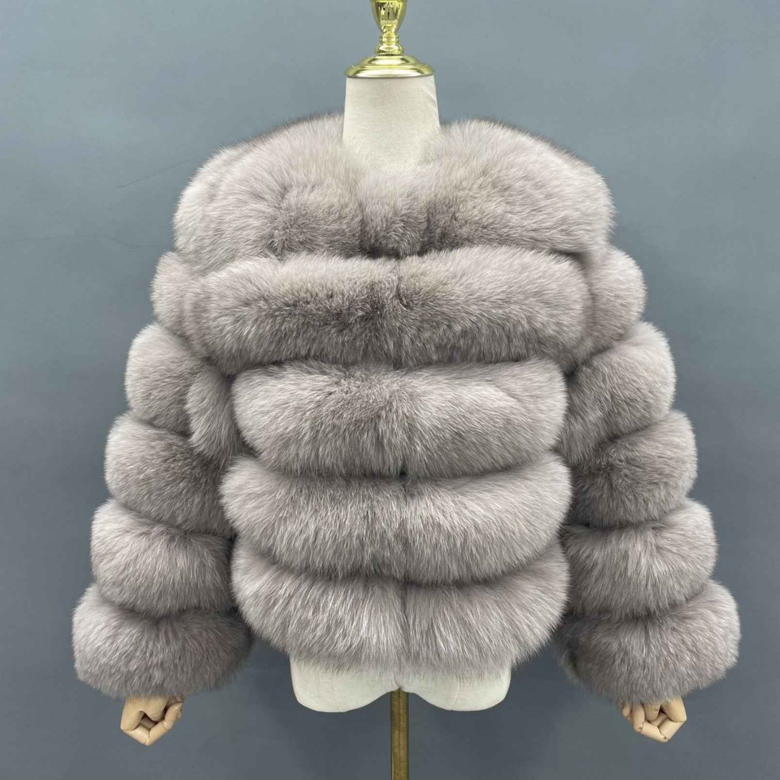 Women's Winter Five Sections Basic Fox Fur Coat - Janefur