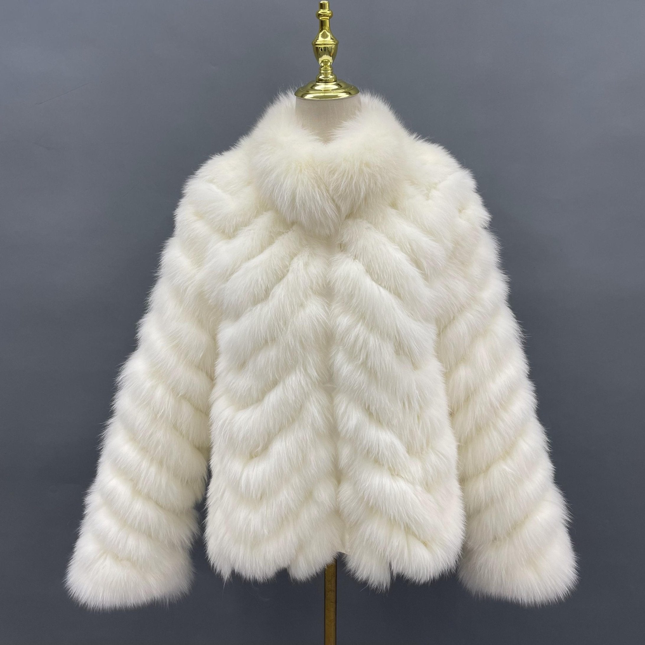 Winter Women Short Wear Two-Sided Real Fox Fur Coat - Janefur
