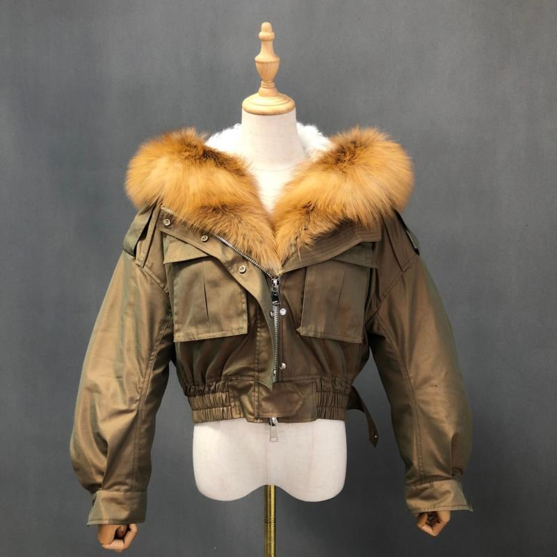 Short Wholesale Fashion Women's Fur Hooded Parka - Janefur