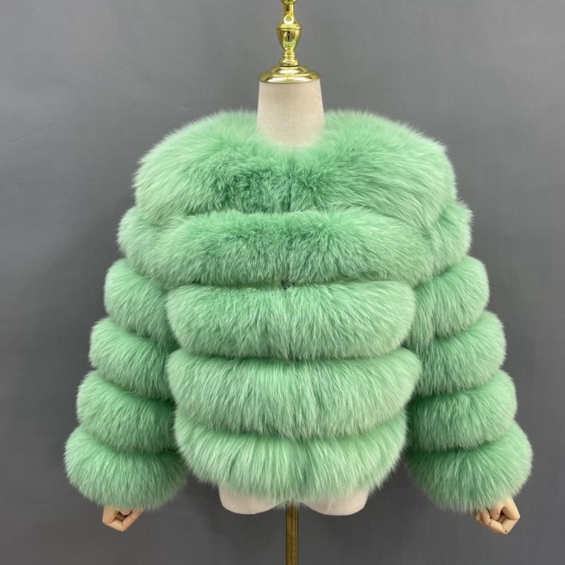 New Winter Warm Short Style Coat Real Fox Fur Women's Jacket - Janefur