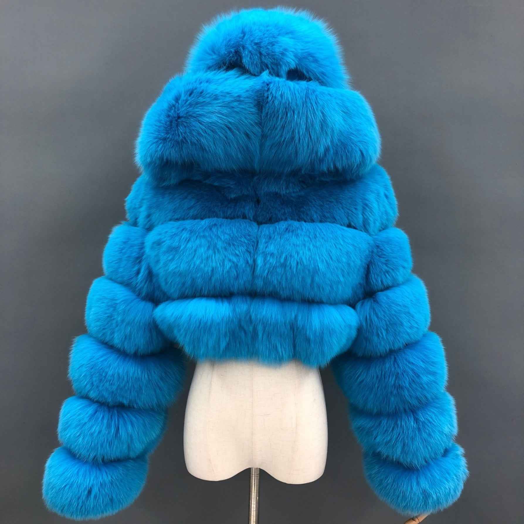 New Women's Winter Rainbow Fox Fur Hooded Coat - Janefur