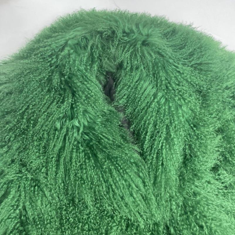 Janefur Women's long Mongolian lamb fur fashion coat - Janefur