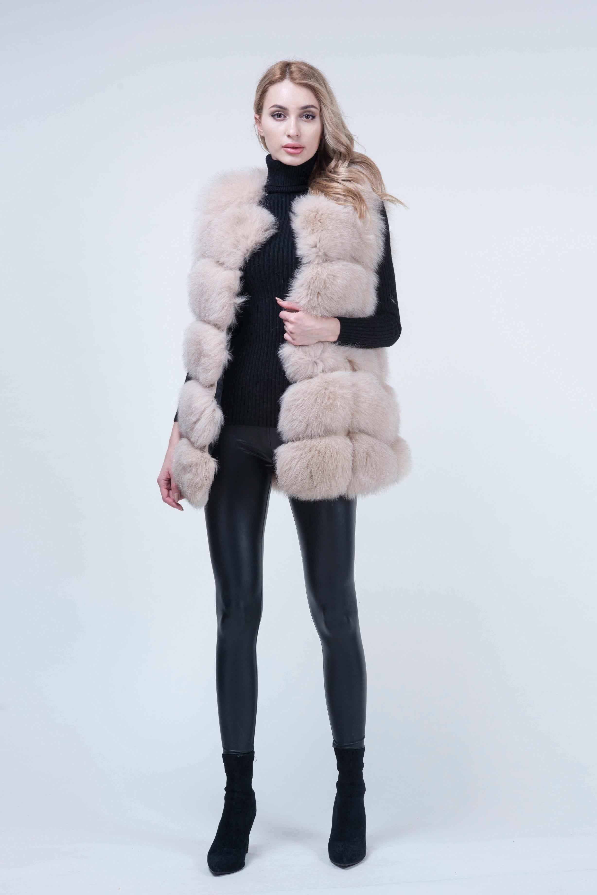 Fashion Autumn And Winter Sleeveless Fox Fur Women's Vest - Janefur