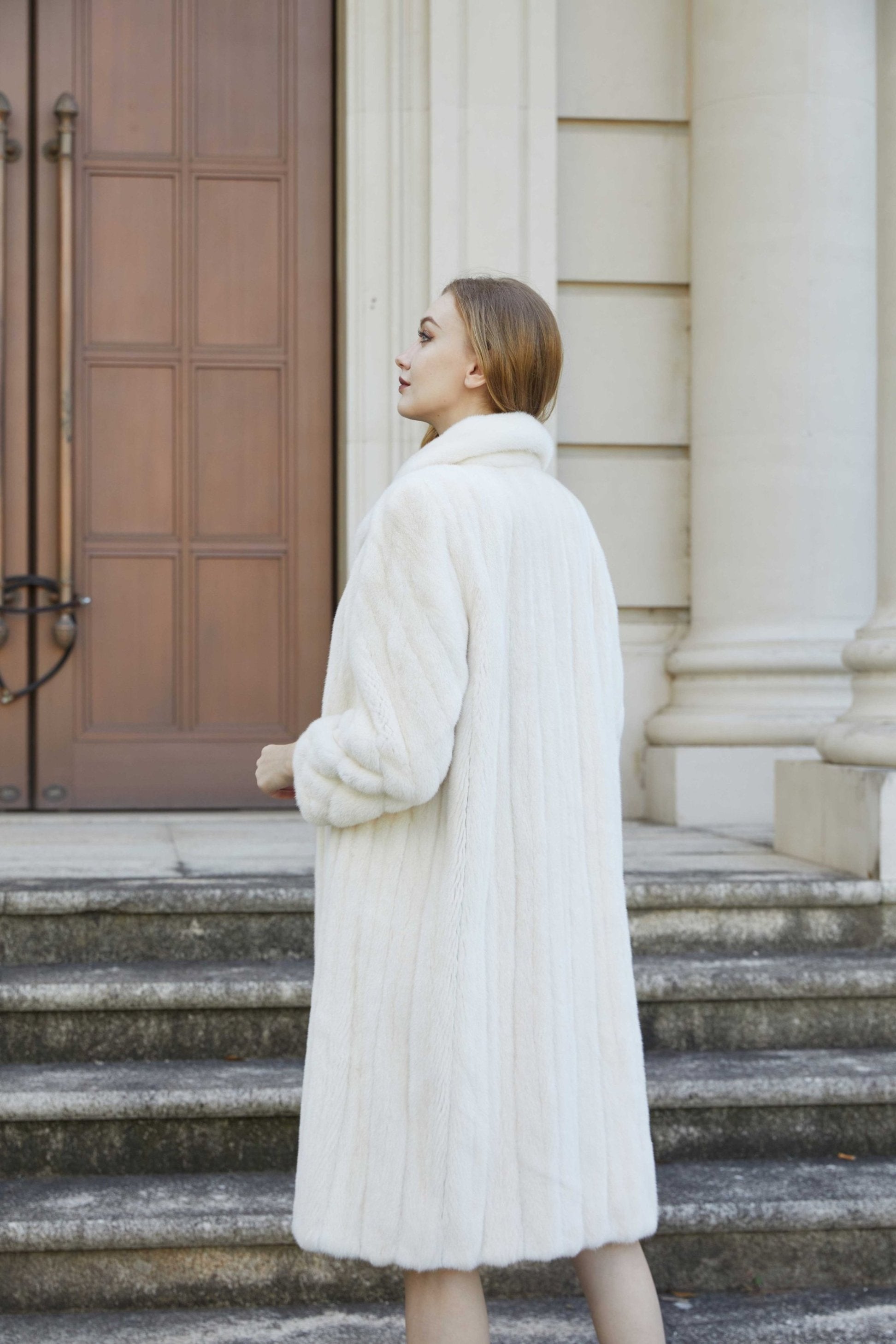 Women's Mink Spaghetti Strap Long Stand-up Collar Temperament Jacket - Janefur