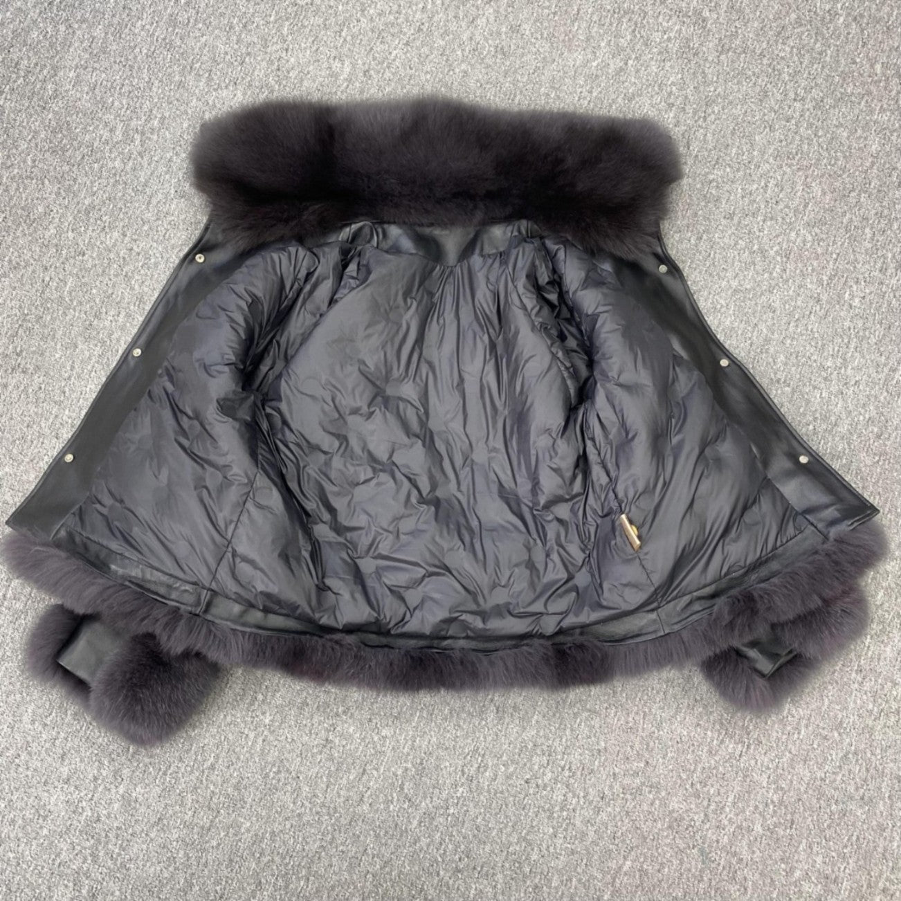Women's Fox Fur Lapel Down Inner Jacket - Janefur