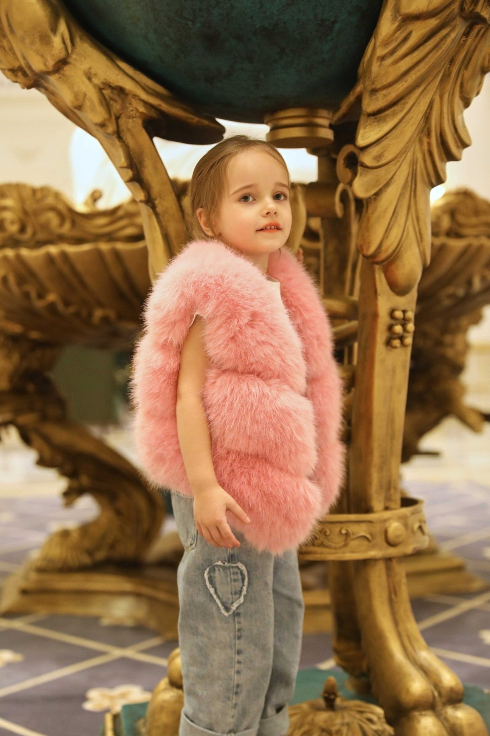 Pink Eco-friendly Fur Fake Fur Kids Vest - Janefur