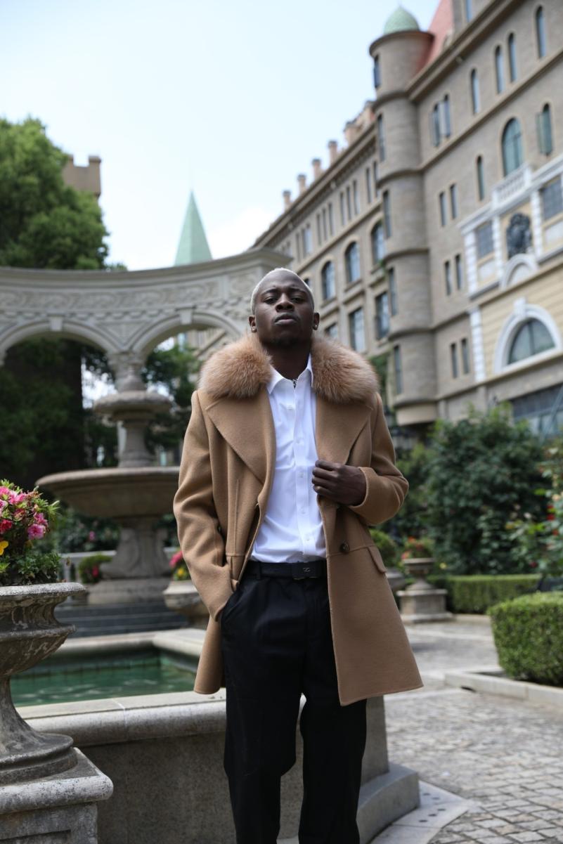 Men's Cashmere Double-breasted Coat Lapel Design - Janefur