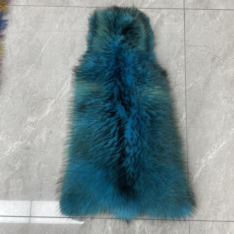Women's Winter Long Real Raccoon Fur Coat Sleeveless Vest - Janefur