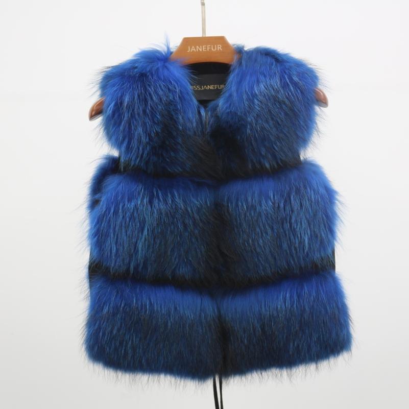 Women's Spring And Fall Clothing Luxury Real Raccoon Fur Vest - Janefur