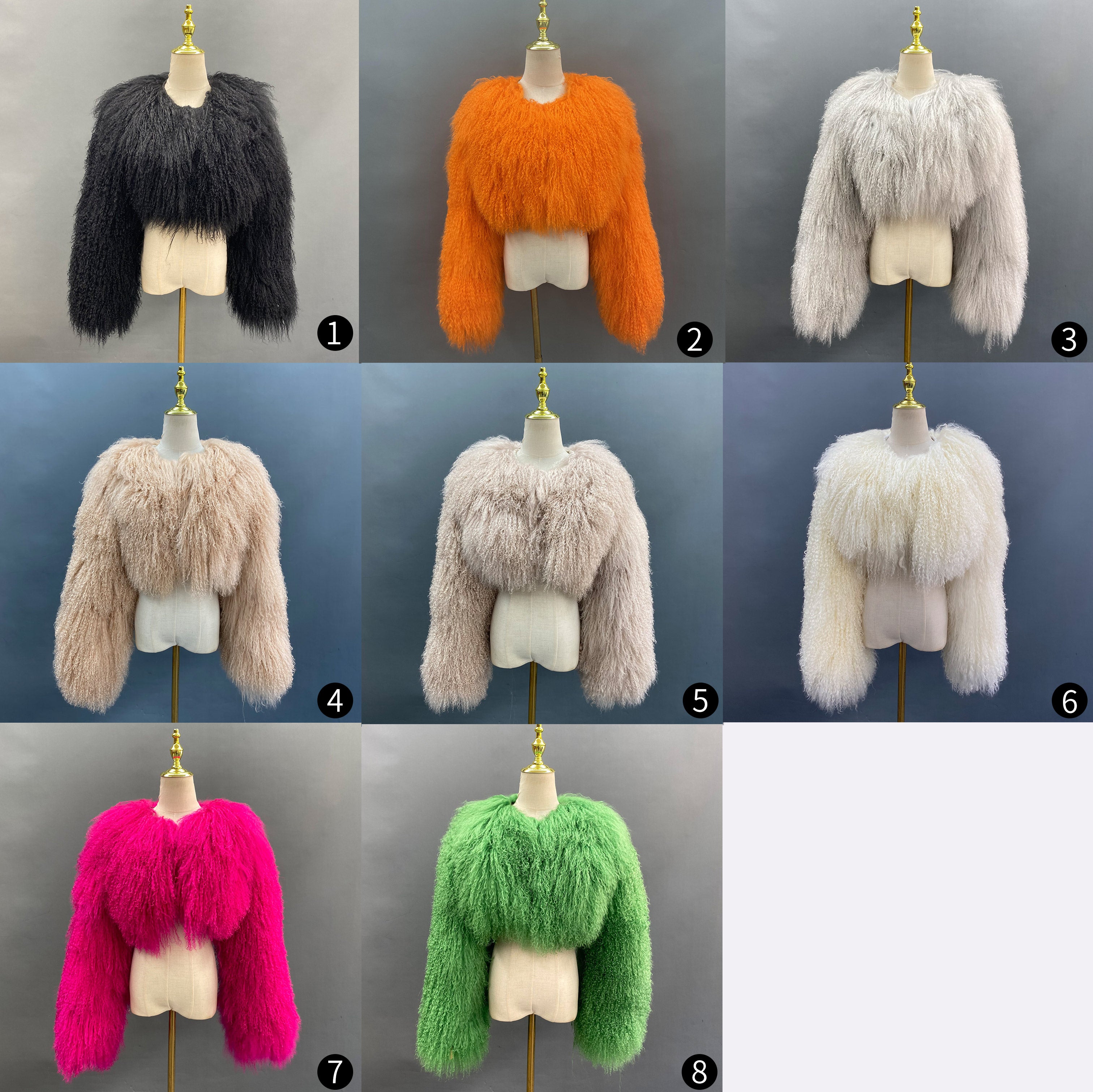 Women's New Mongolian Lamb Fur Round Collar Short Jacket Fur Coat