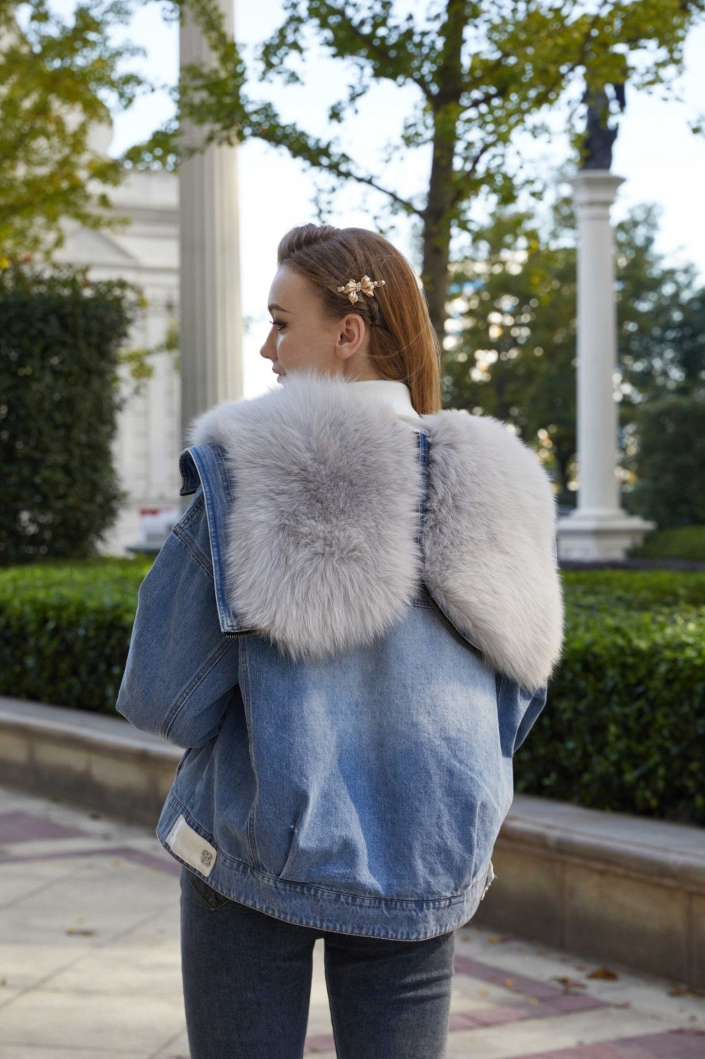 Women's Winter Archangel Denim Down Inner Warm Jacket - Janefur