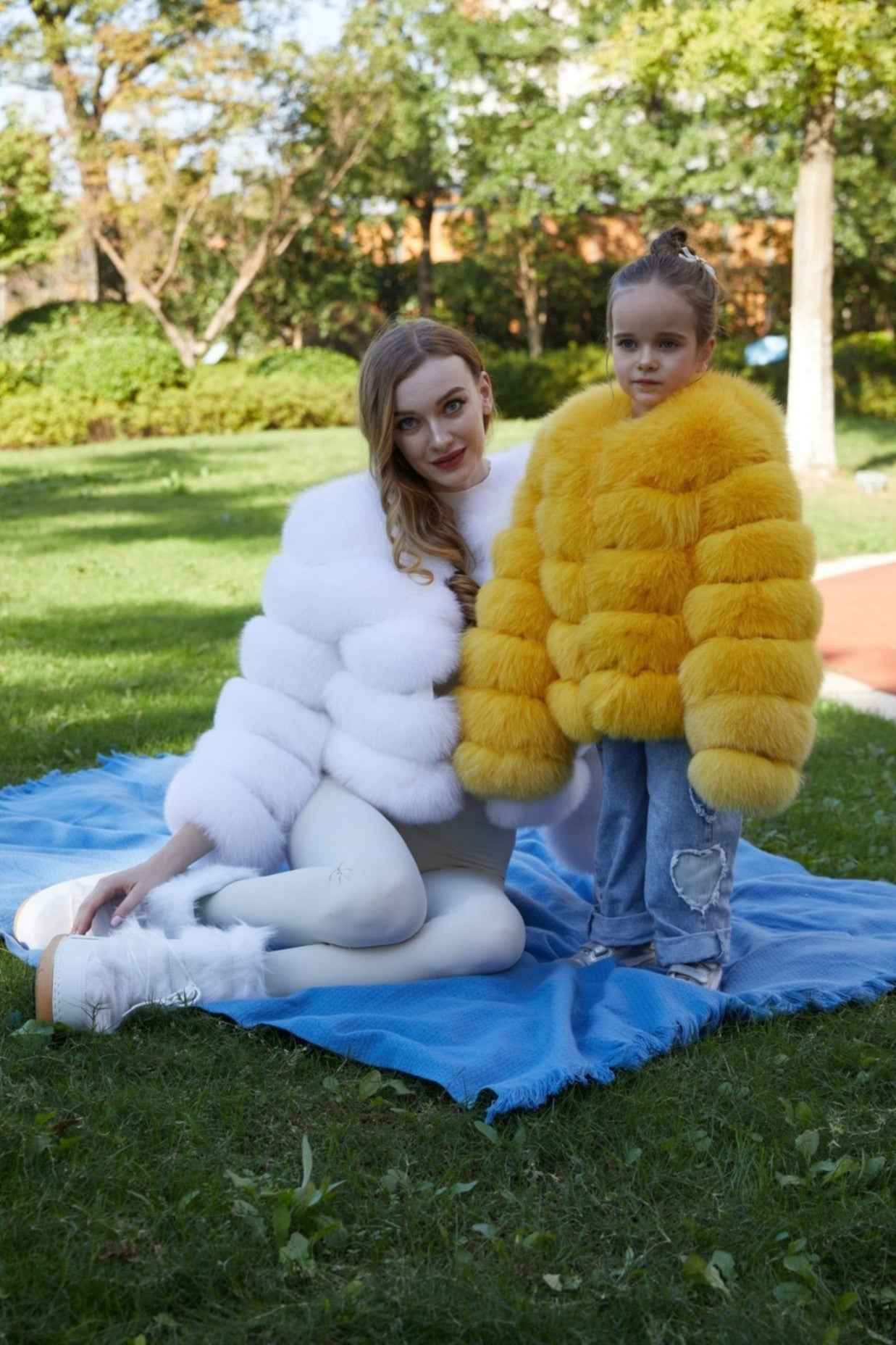Women's Winter Five Sections Basic Fox Fur Coat - Janefur
