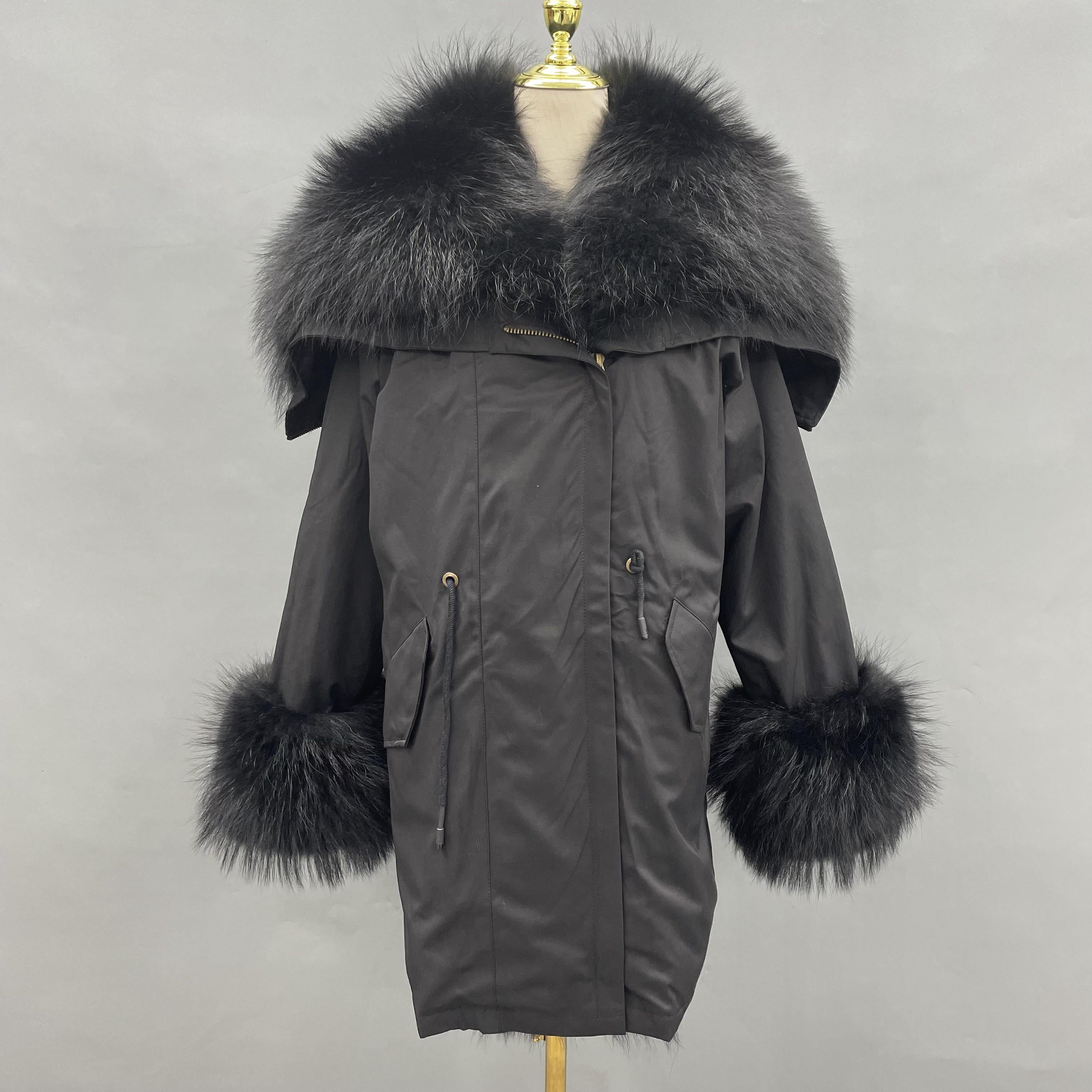 Luxurious Natural Raccoon Fur - Trimmed Parka Coat: Ultimate Winter Warmth and Style - Janefur
