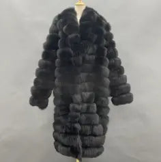 Men's Long Luxury Fur Collar Real Fox Fur Winter Fashion Coat - Janefur