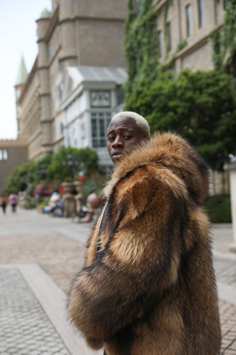 Men's Whole Fur Hooded Coat Made Of Raccoon - Janefur