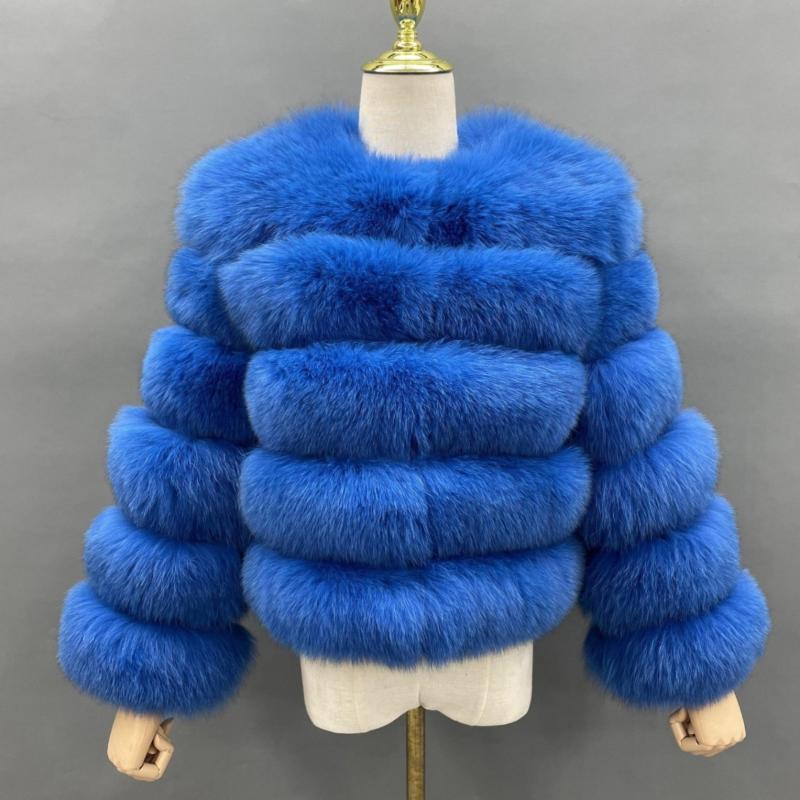 New Winter Warm Short Style Coat Real Fox Fur Women's Jacket - Janefur