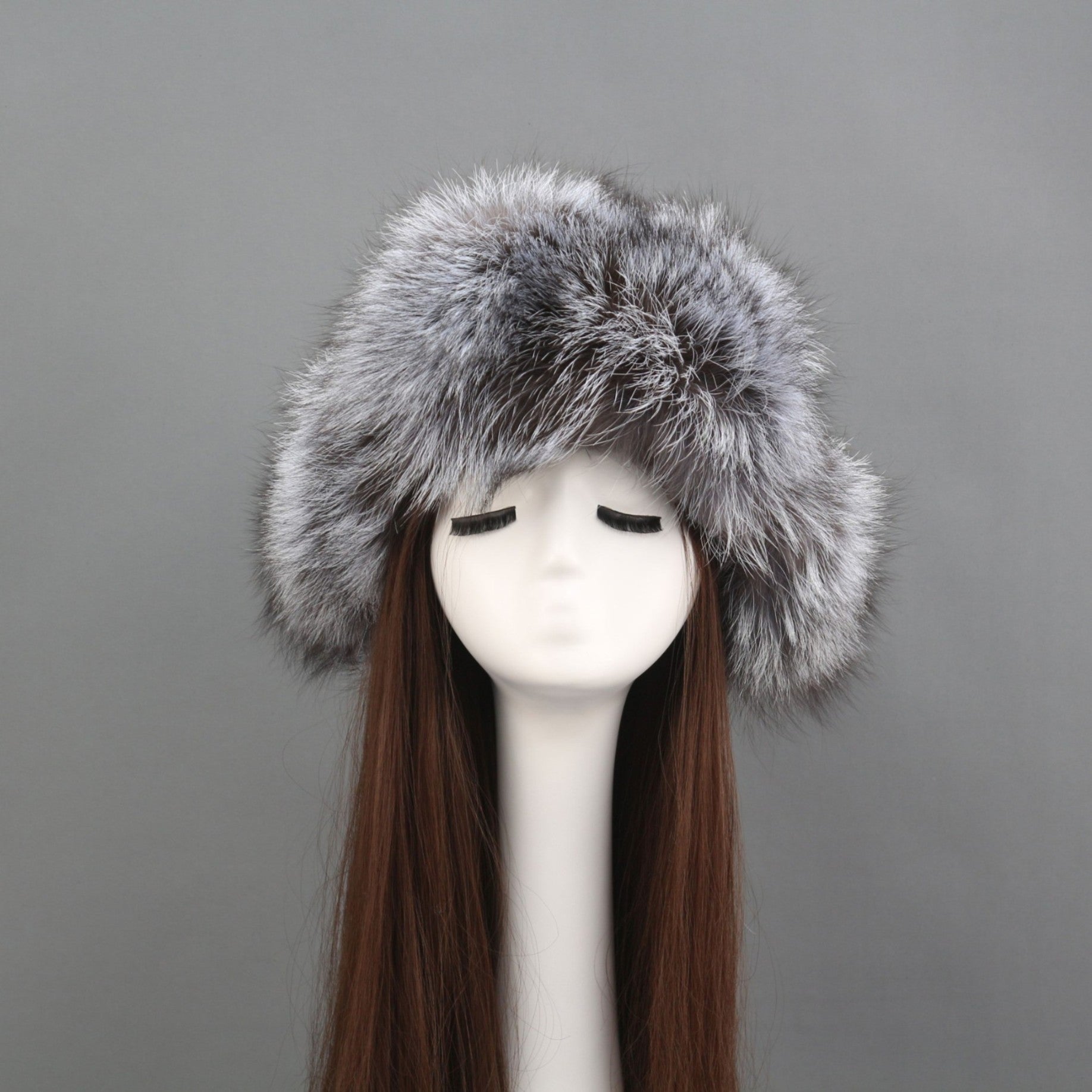 Women Natural Fur Hats Winter Thick Warm Ears Bomber Hat Lady Fur Cap - Janefur