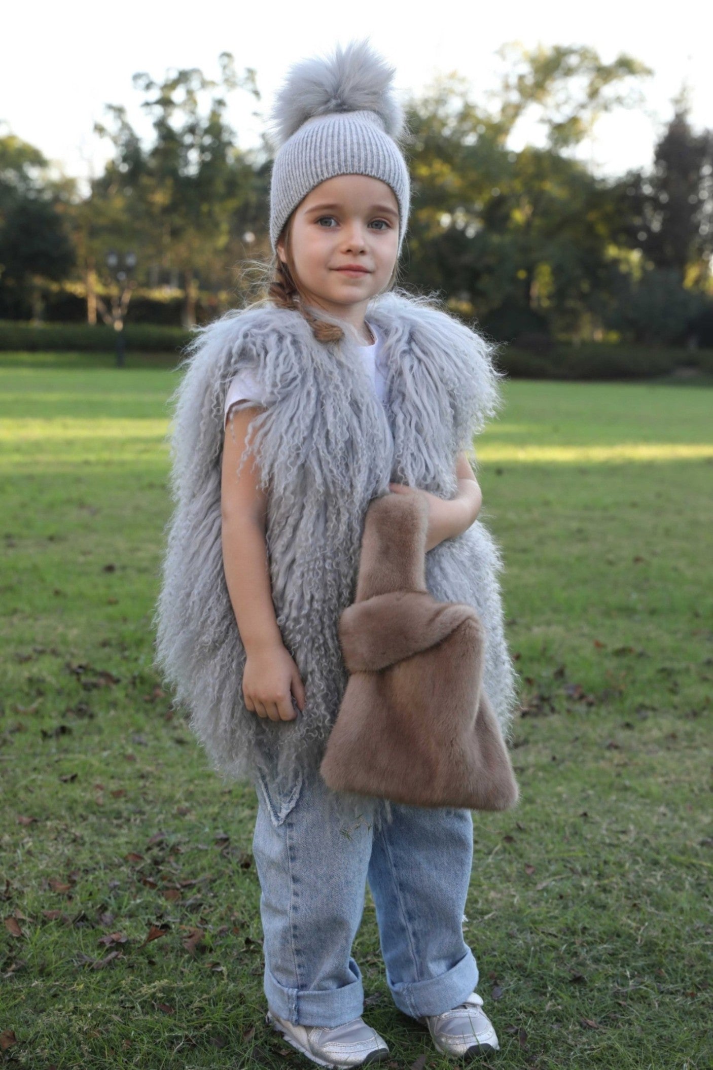Kids Autumn and Winter Fluffy Cute Mink Vest Bag Tote - Janefur