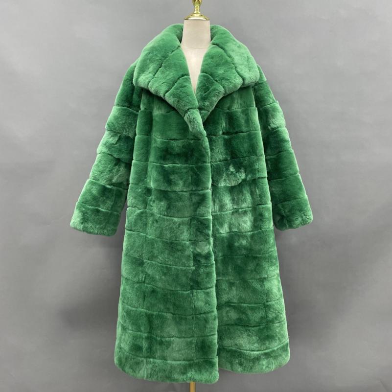 Winter Men's Lapel Soft Rabbit Fur Long Fashion Coat - Janefur