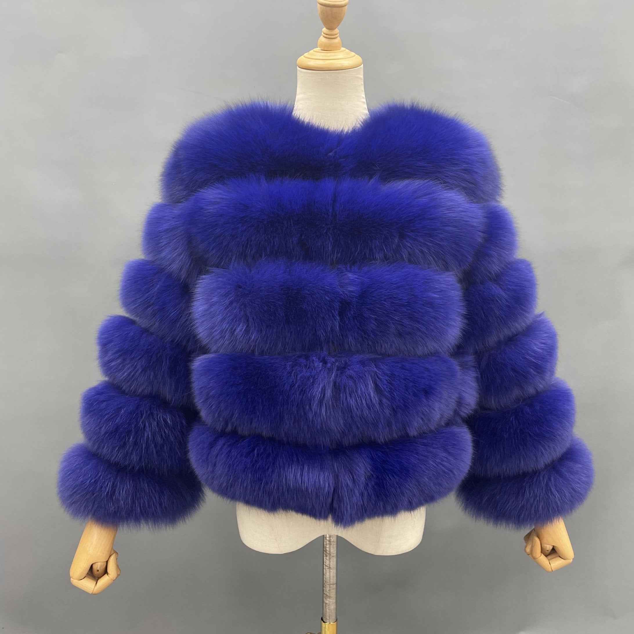 Women's Winter Five Sections Basic Fox Fur Coat - Janefur