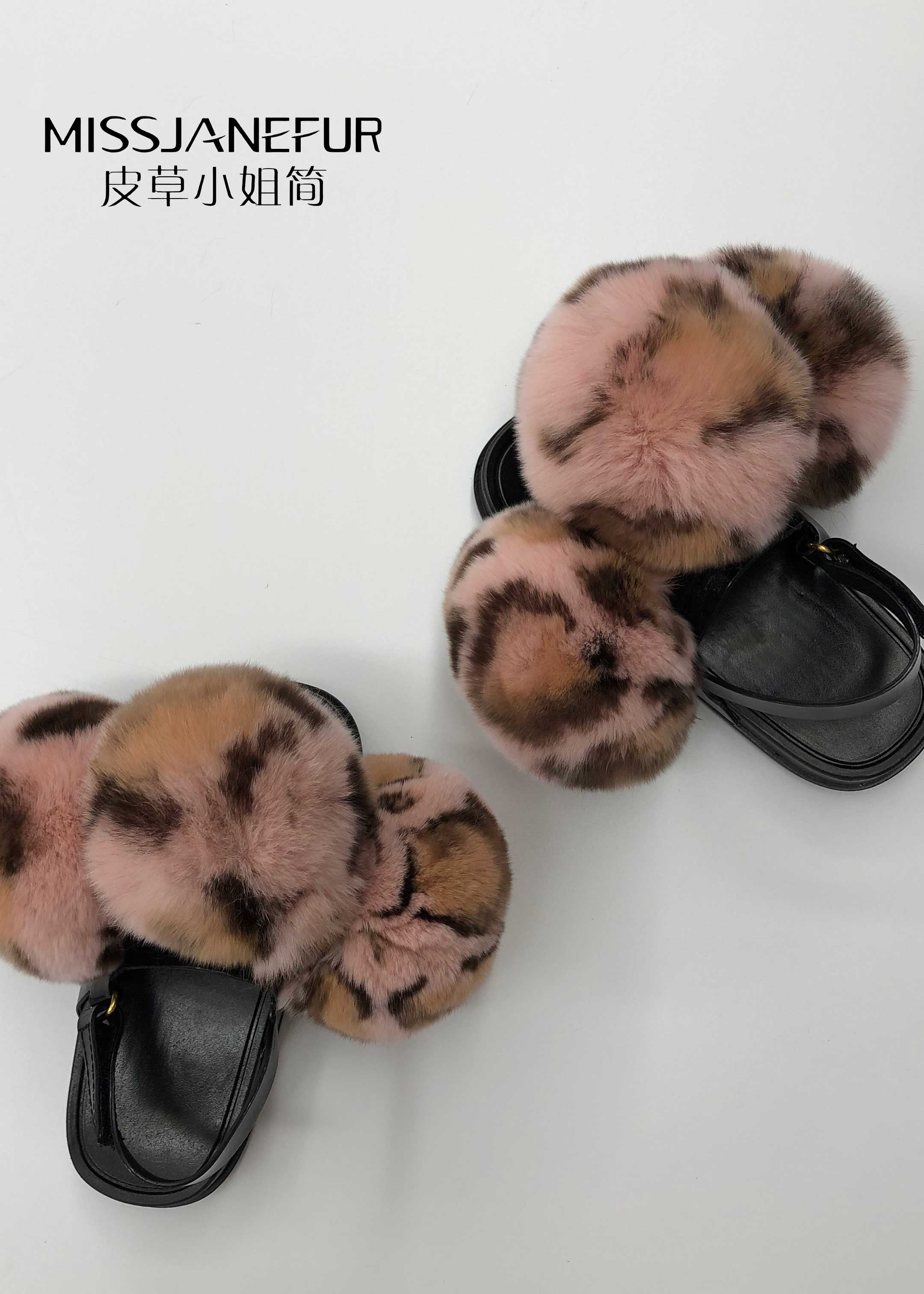 Missjanefur Kids Summer Rabbit Fur Shoes - Janefur