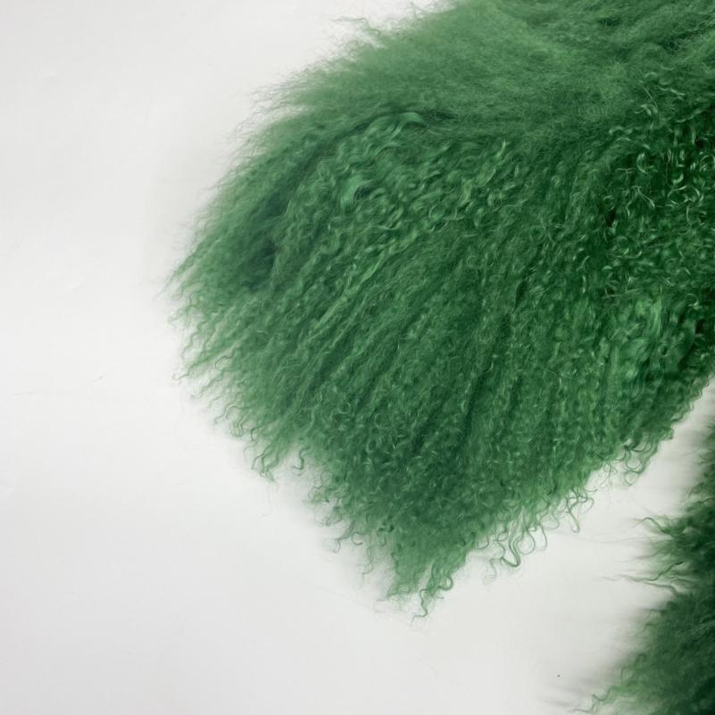 Janefur Women's long Mongolian lamb fur fashion coat - Janefur