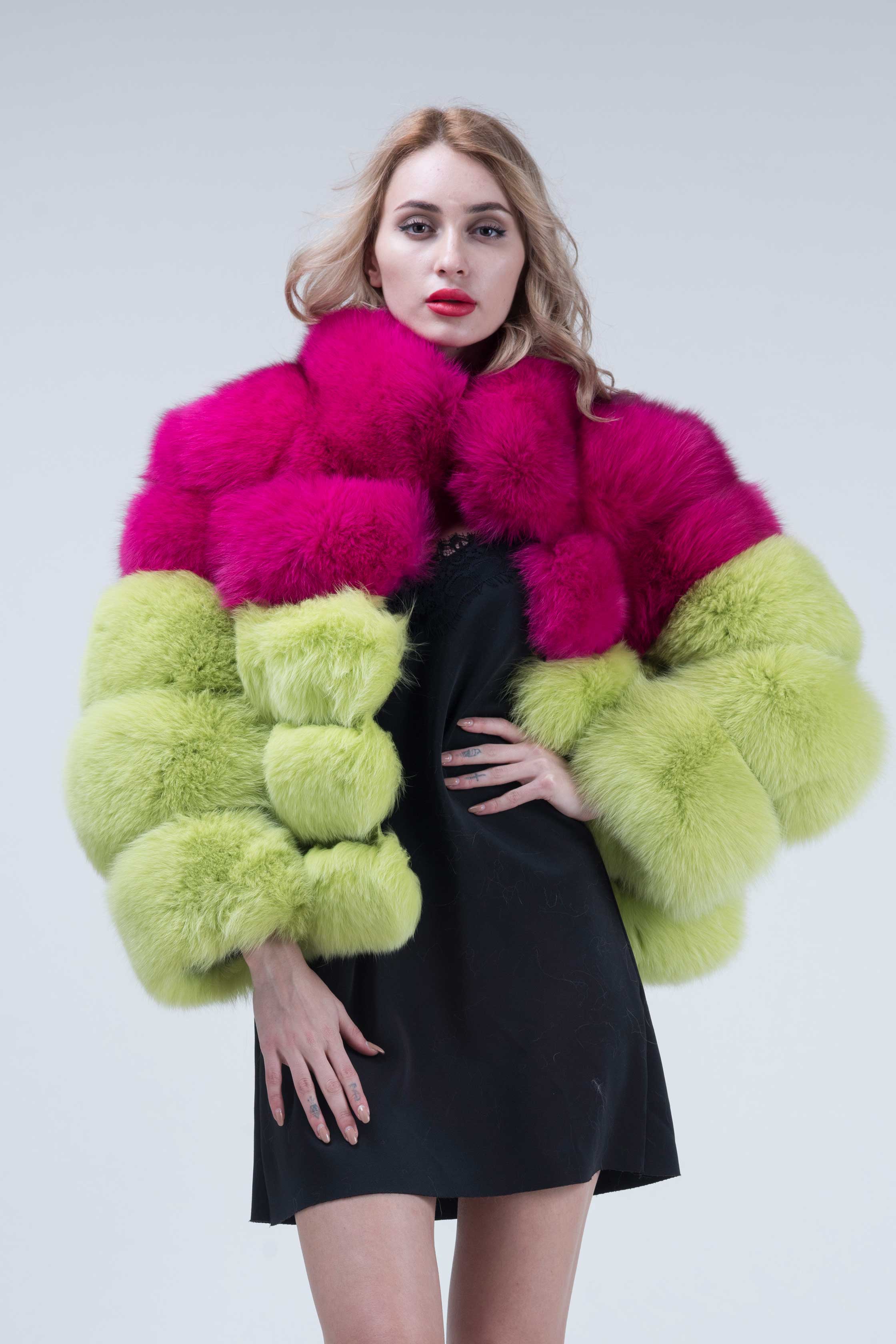 Winter Super Popular Wholesale Fluffy Fox Fur Short Women's Coat - Janefur