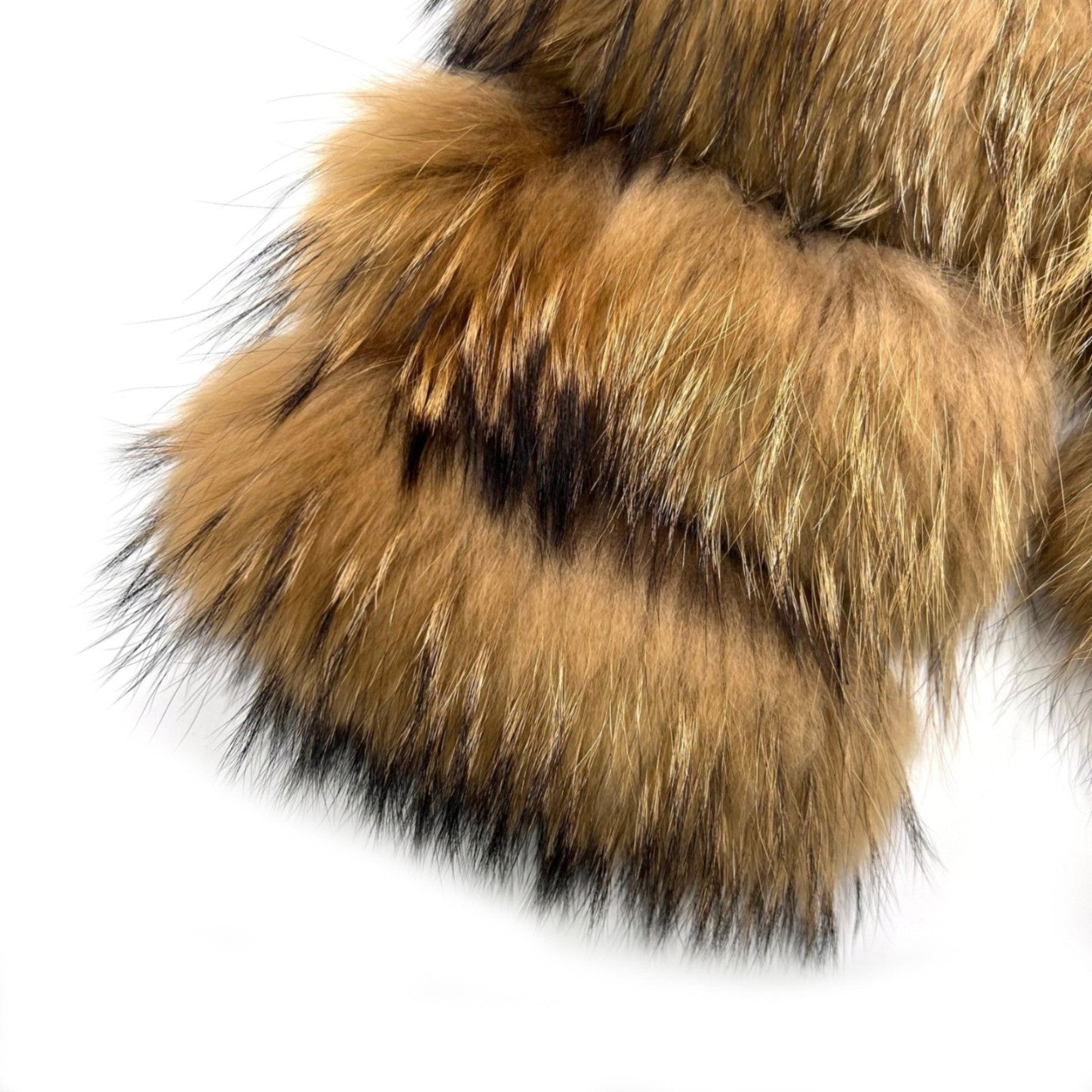 2023 New 5 Section Horizontal Stripe Short Raccoon Fur Coat - Janefur