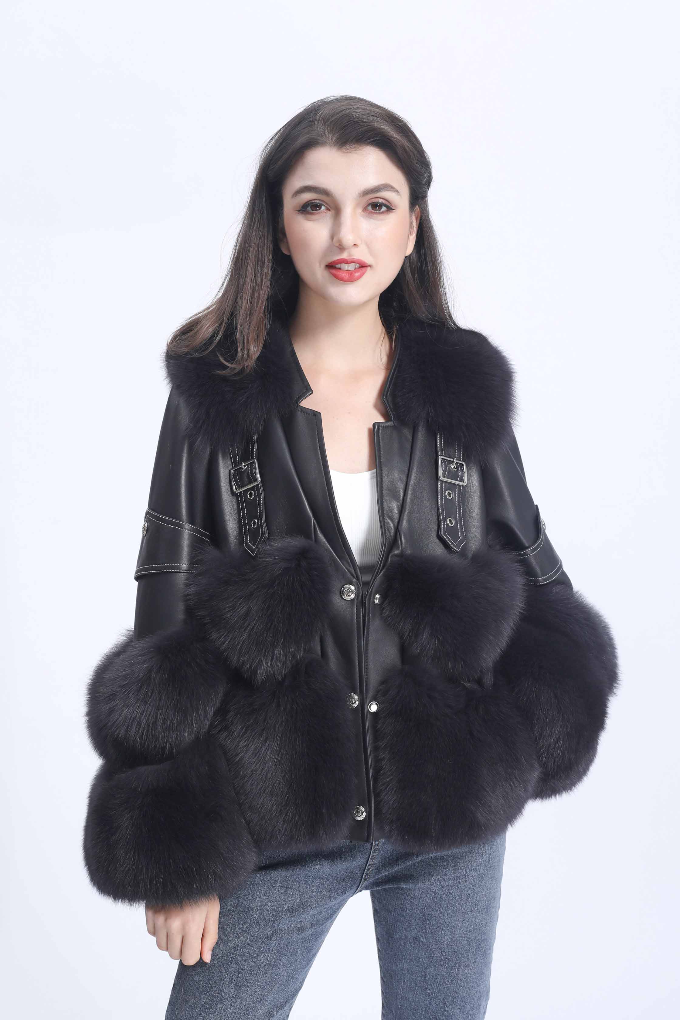 Winter Warm Fashion Design Fox Fur Jacket Luxury Women's Coat - Janefur