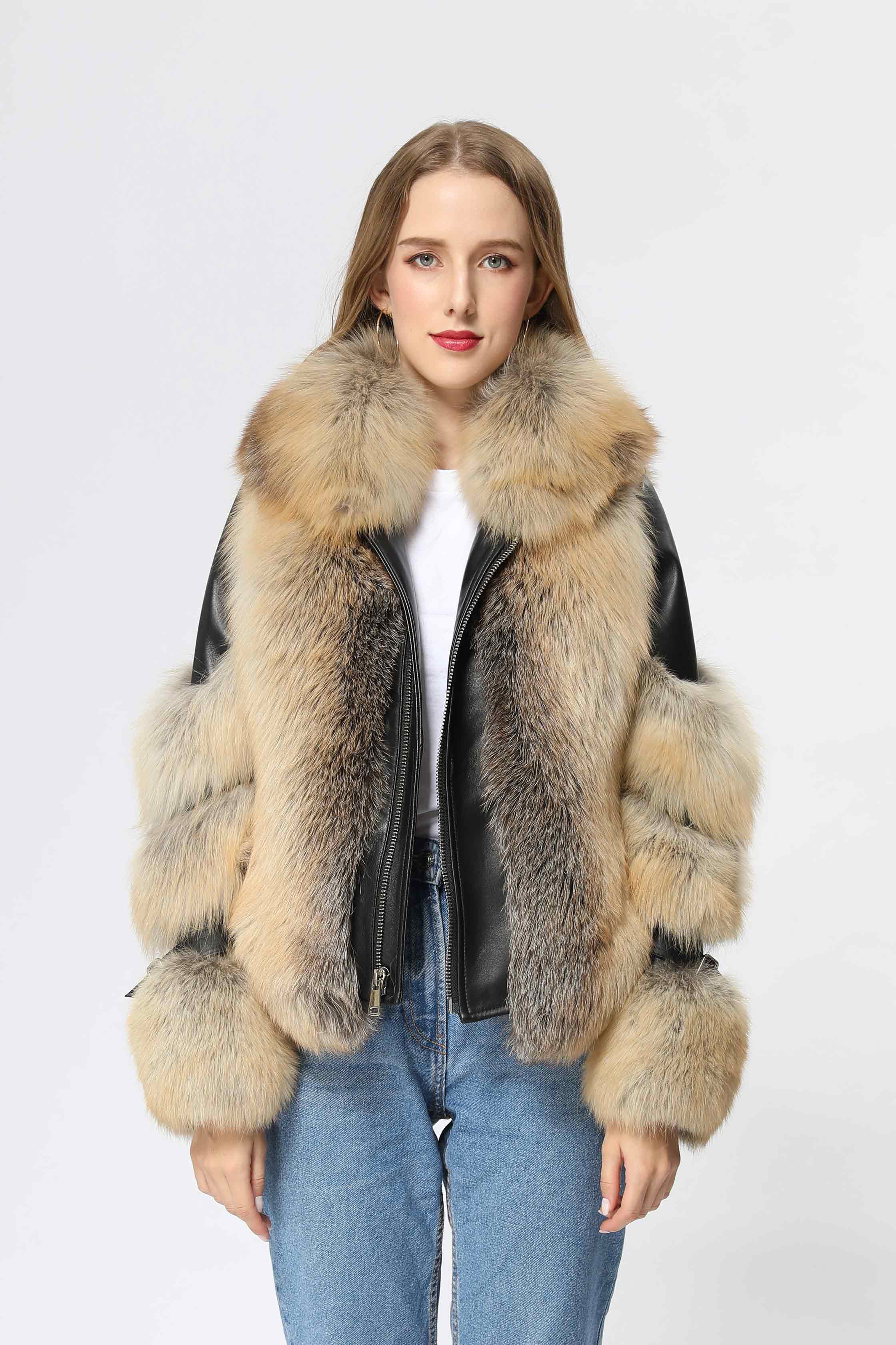 Winter Thick Warm Real Fox Fur Coat Female - Janefur