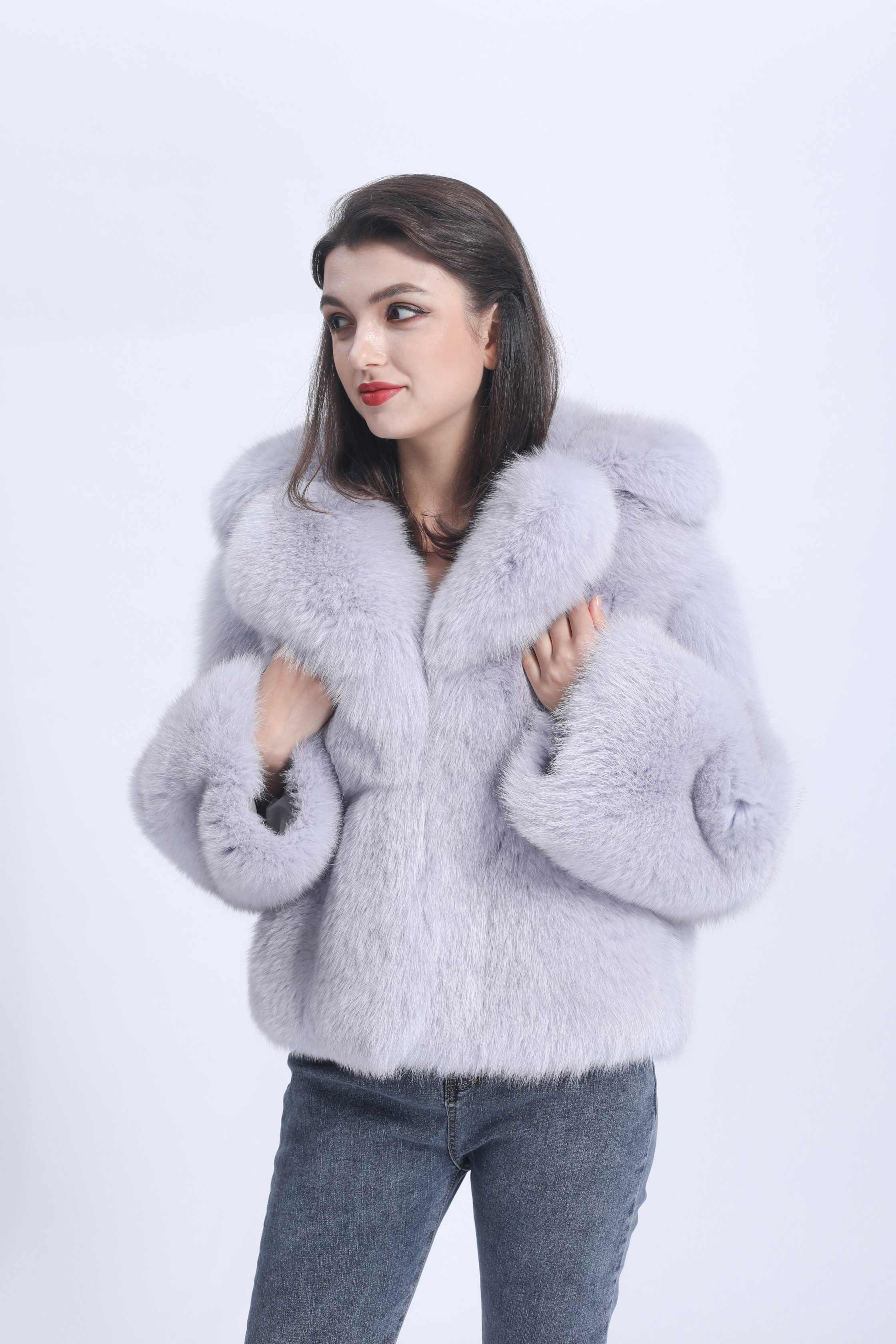 New Arrival Thick Warm Winter Real Fox Fur Jacket Women Fluffy Wholesale Fur Coat - Janefur