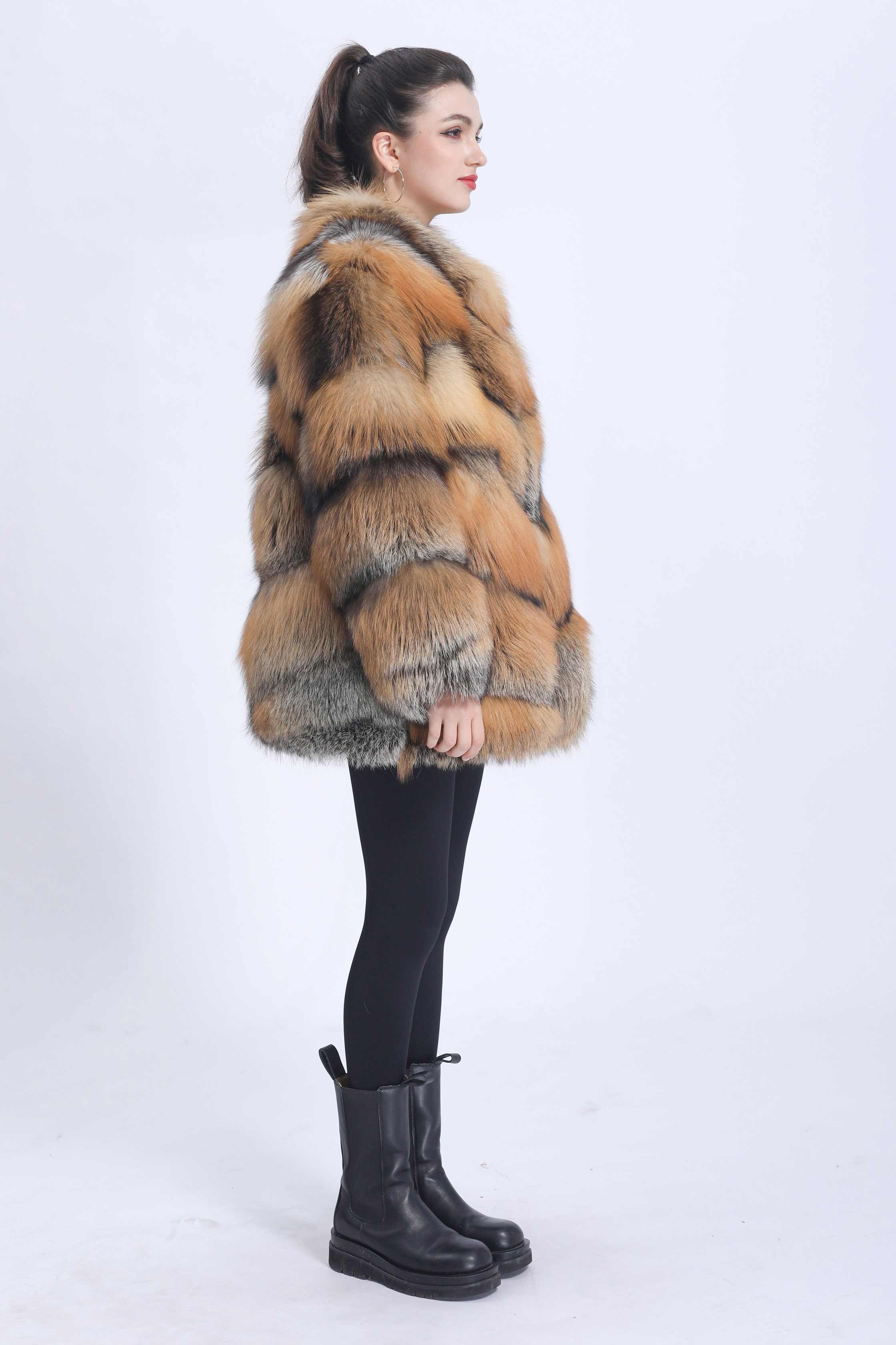 Women's Autumn Spring Winter Luxury Soft Real Fox Fur Jacket - Janefur