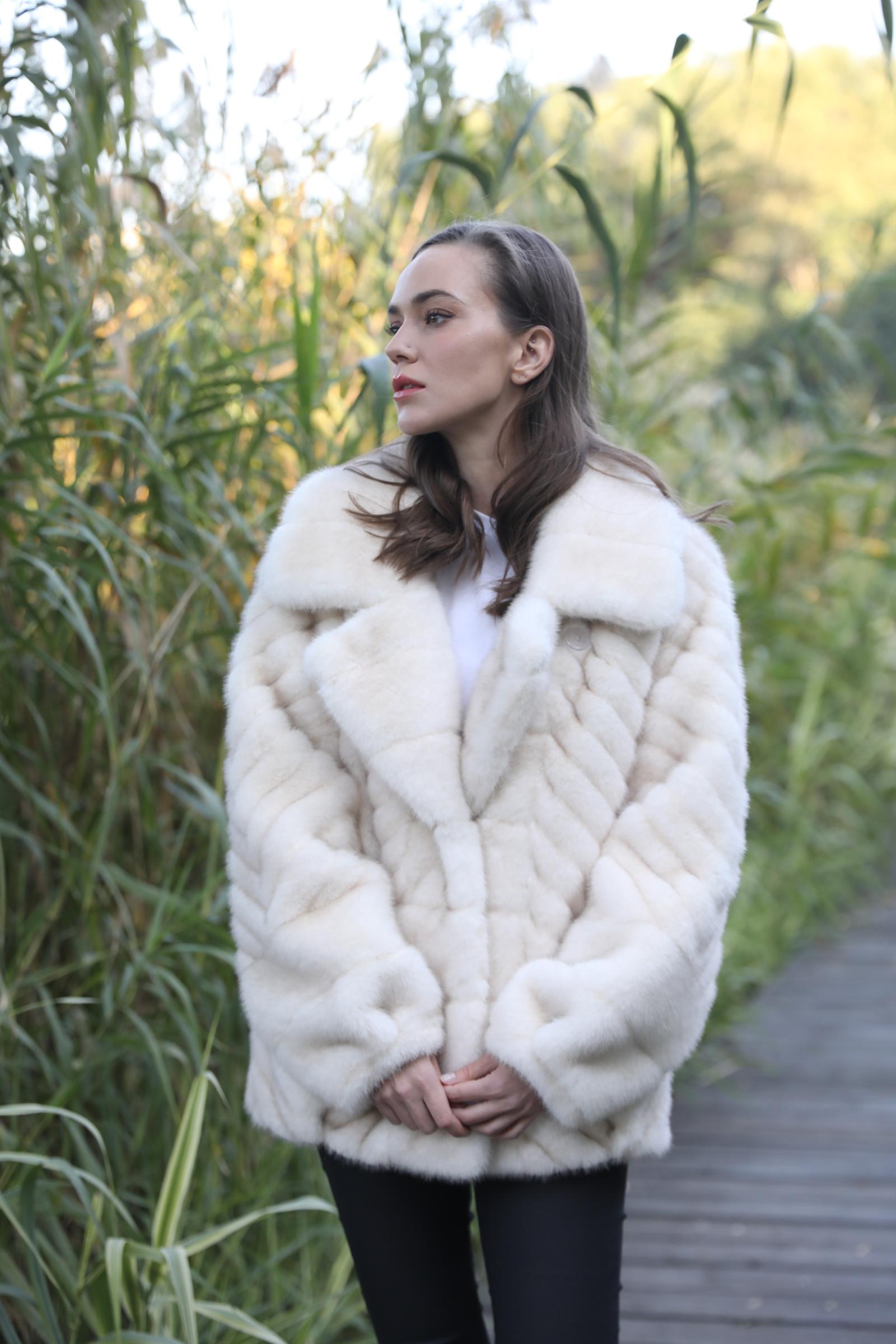 Chinese Style Women's Suit Collar Faux Mink Jacket Novelty Trend - Janefur