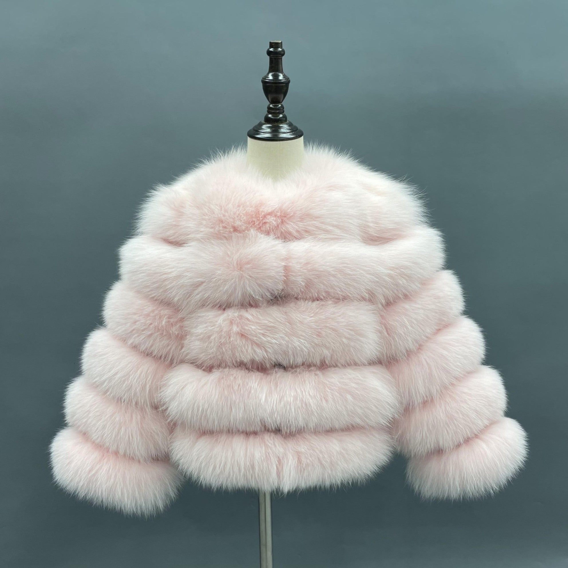 New Children's Winter Five Section Fox Fur Coat Windproof and Warm Parent-Child Model Coat - Janefur