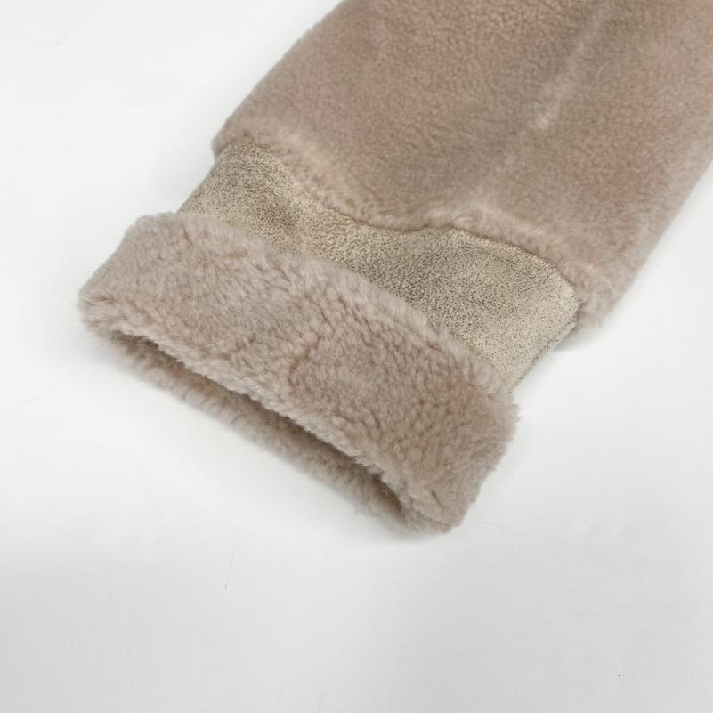 Shearling Coat With Fox Fur Lapels And Flap Pockets - Janefur