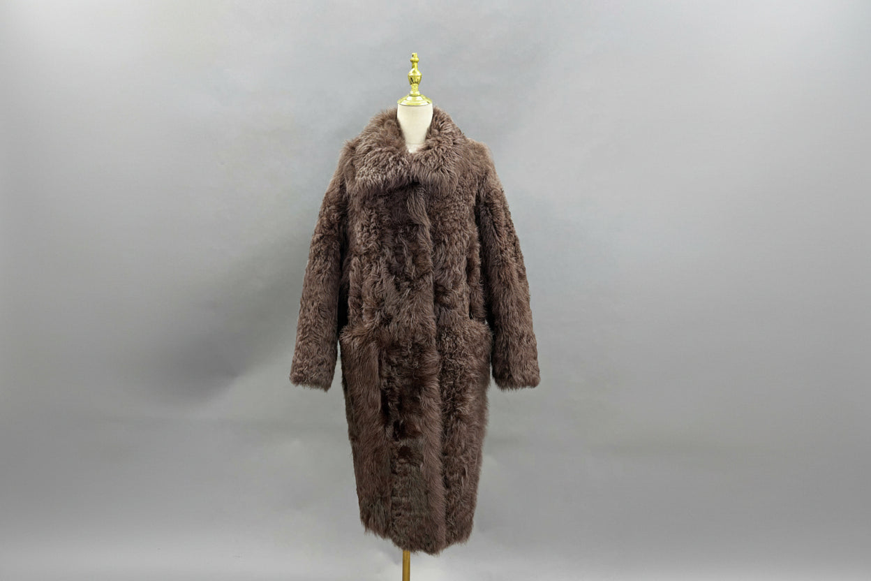 Janefur Brown Long Wool Coat Furs Being Clothing